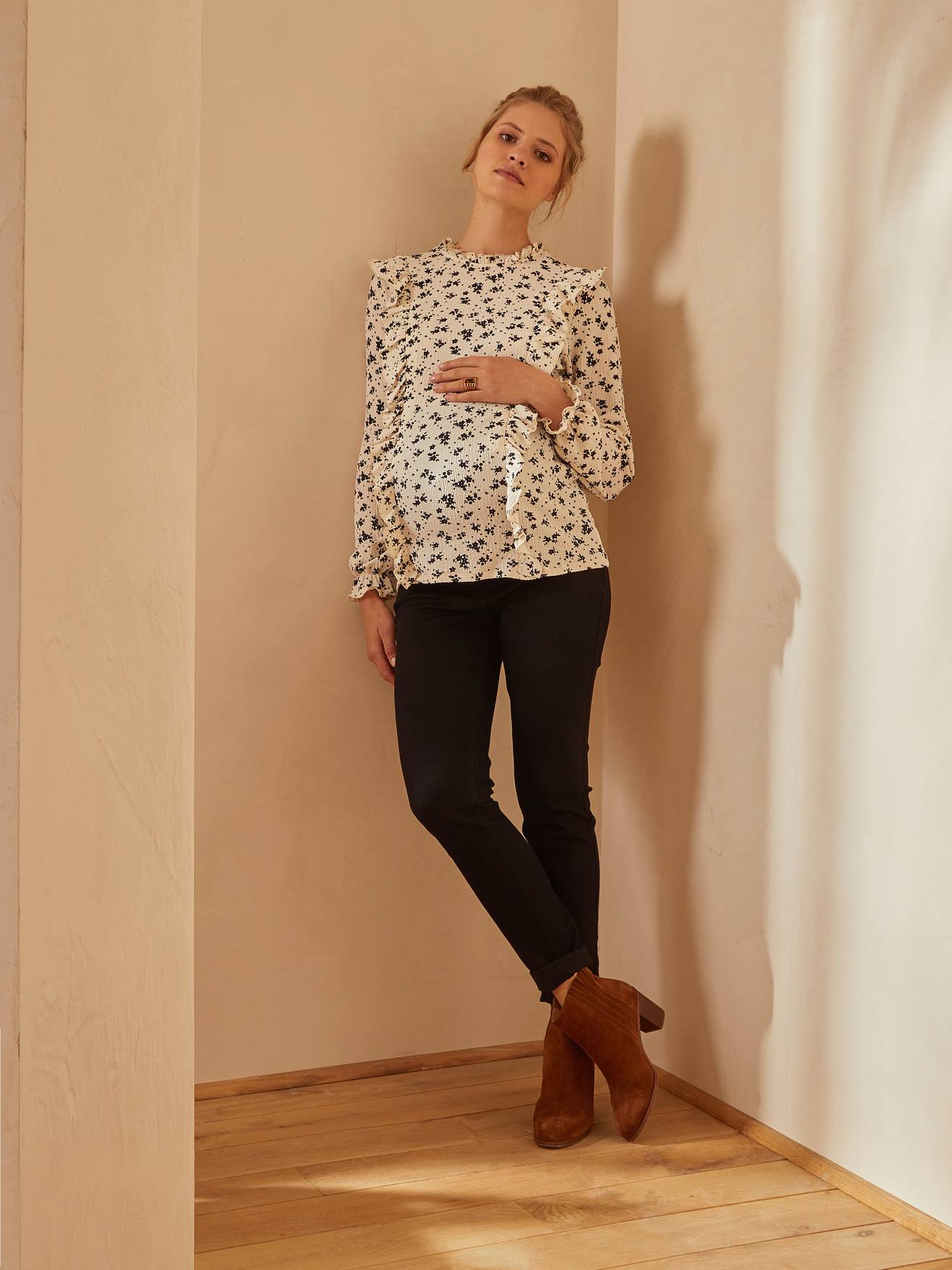Vertbaudet Umstands-Jeans mit Stretch-Einsatz, Slim-Fit - mehrfarbig