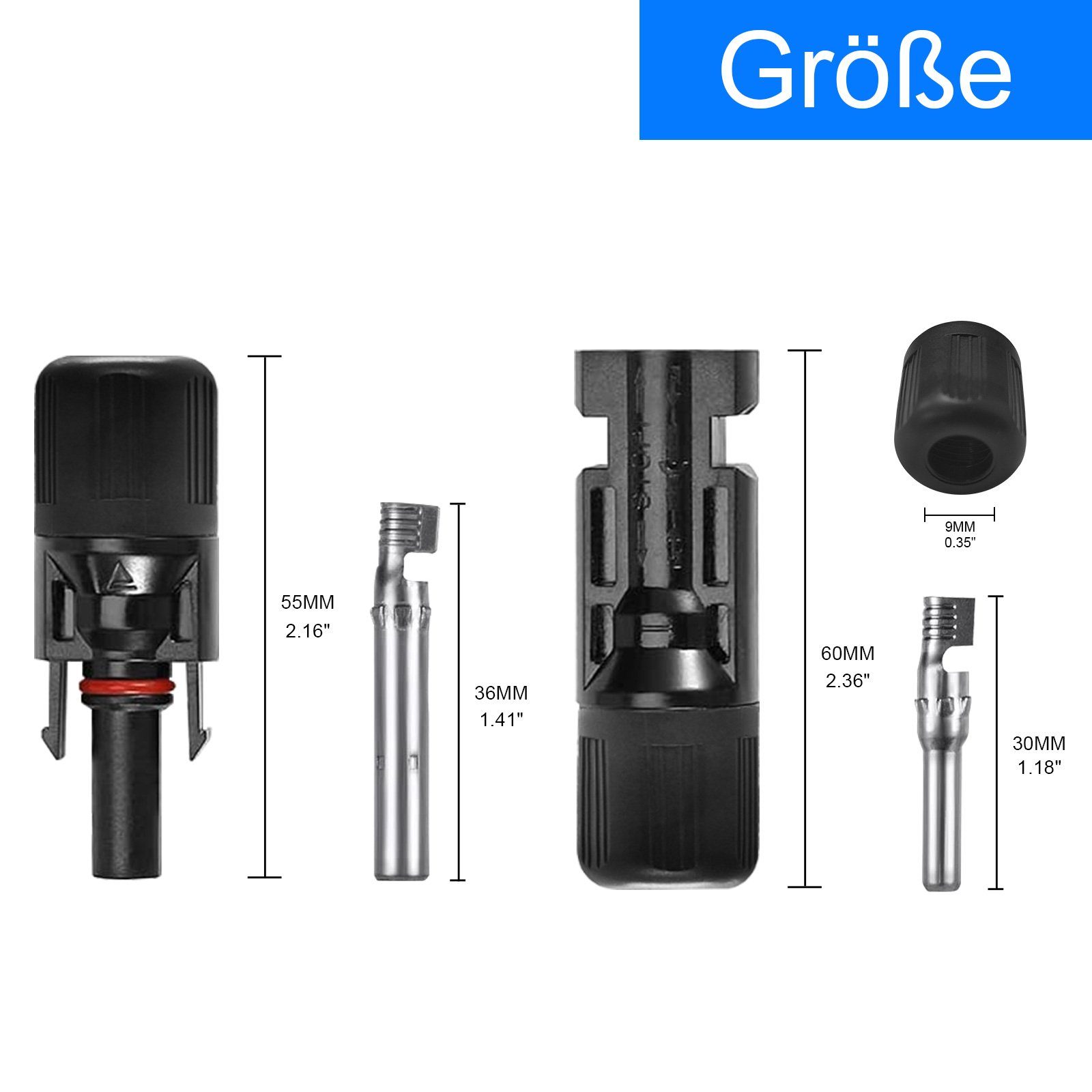 PFCTART Solarmodul MC4 Solarstecker,Stecker, Anschluss, Abdichtung, 5 Paare, (5-St)