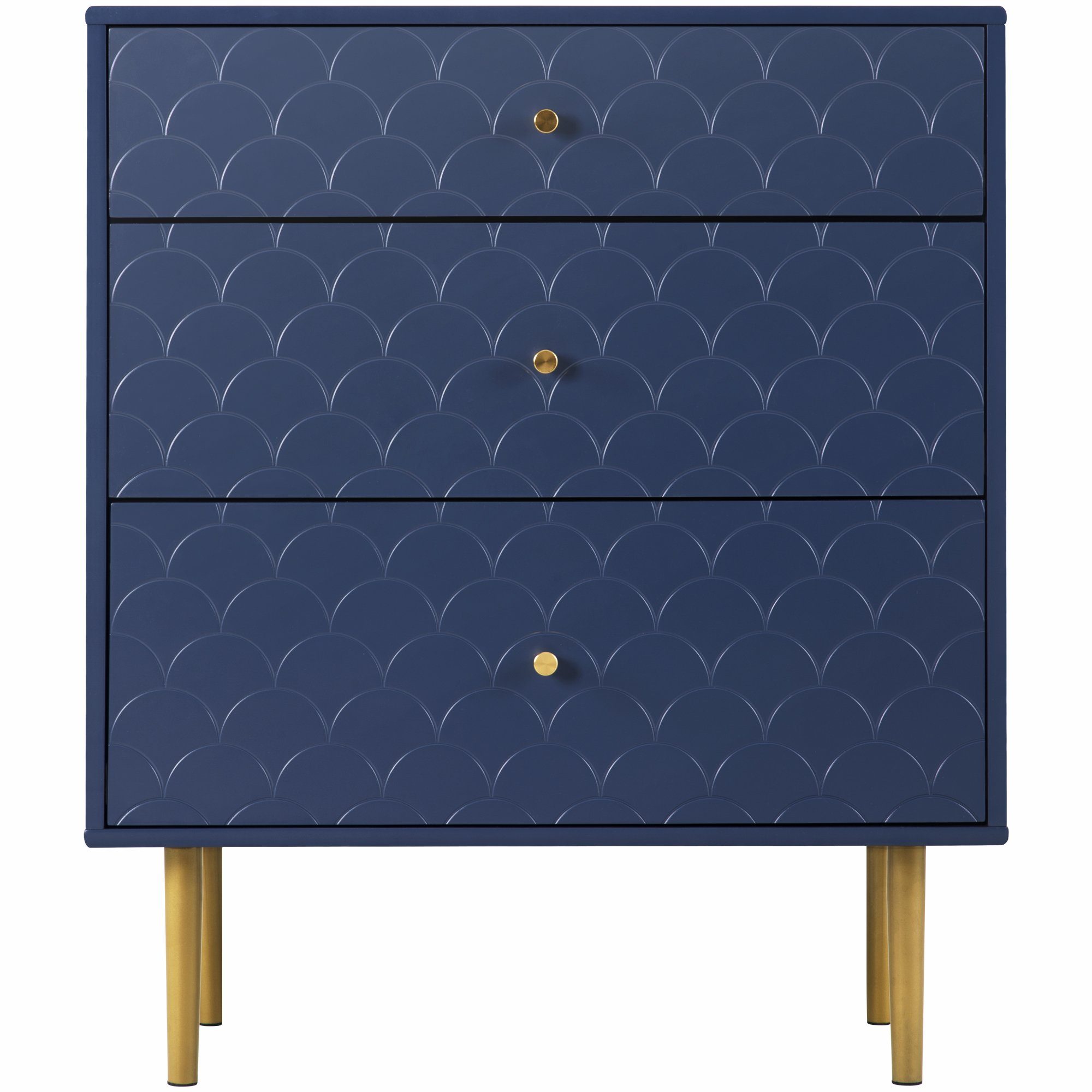 Flieks Kommode, Sideboard Fischschuppenmuster 75*40*89cm Marineblau