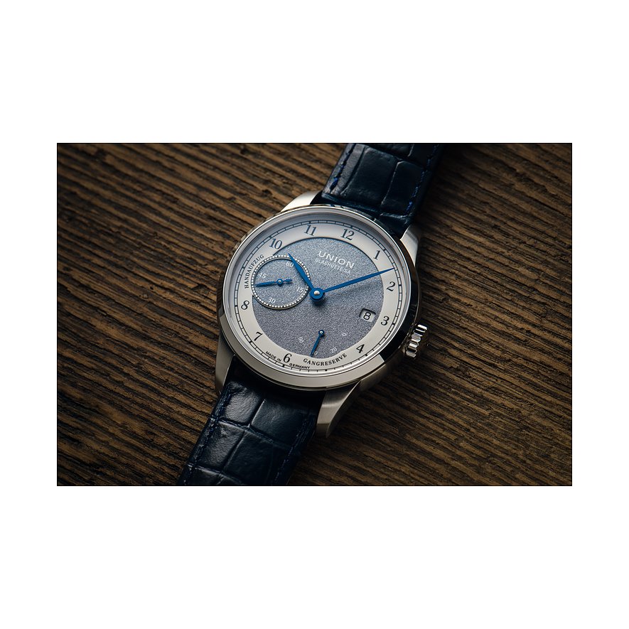 Union Glashütte Herrenuhr 1893 Johannes Dürrstein Edition Gangreserve
