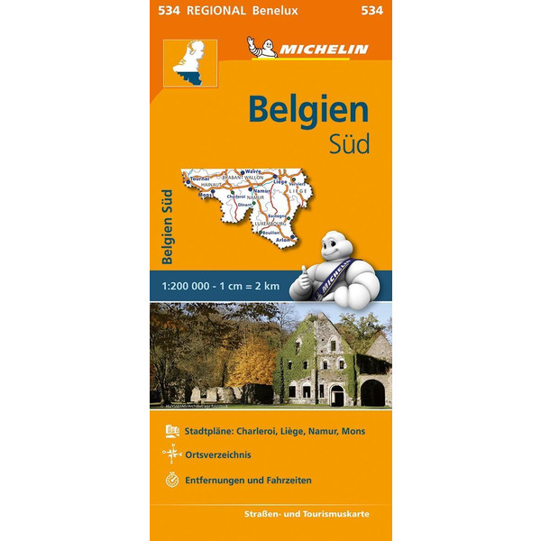 Michelin Belgien Süd. Straßen- und Tourismuskarte 1:200.000 - Straßenkarte