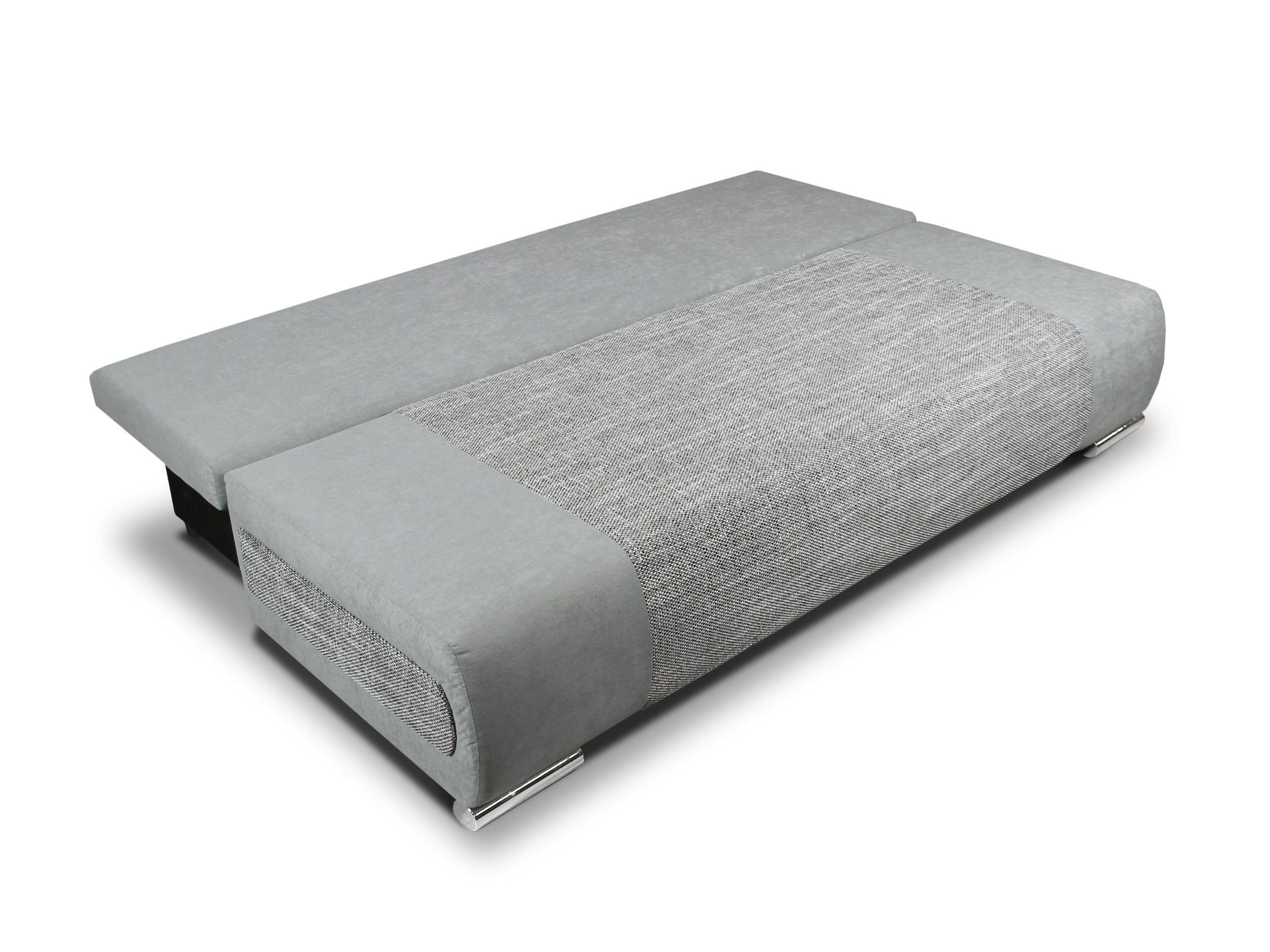 Sofnet Schlafsofa Naki, mit Schlaffunktion und Bettkasten, Bettsofa mit Chromfüße, Schlafcouch, Sofagarnitur