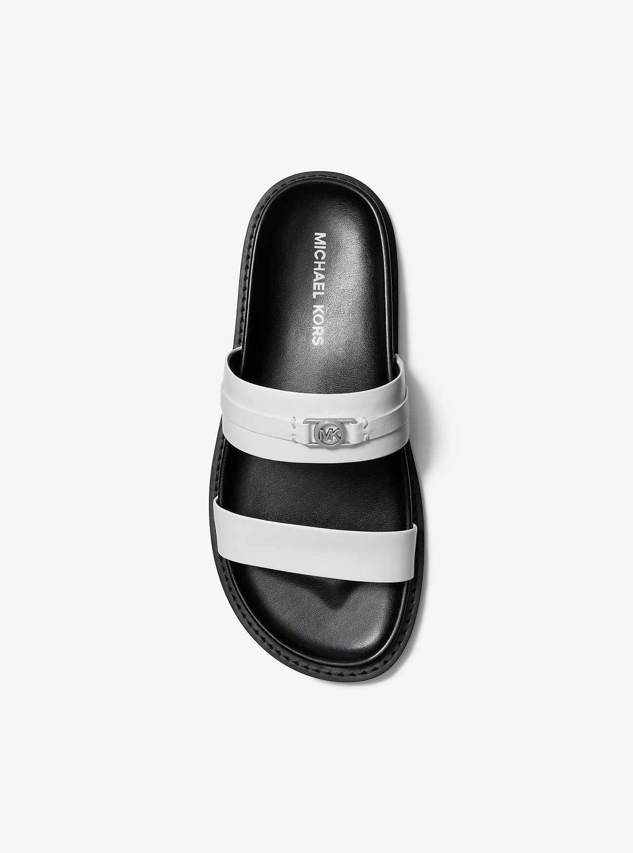 Mandy Leather Flat Sandal - OPTIC WHITE
