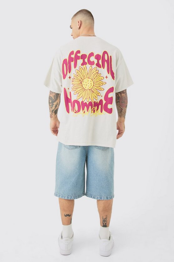 Oversize T-Shirt mit floralem Print