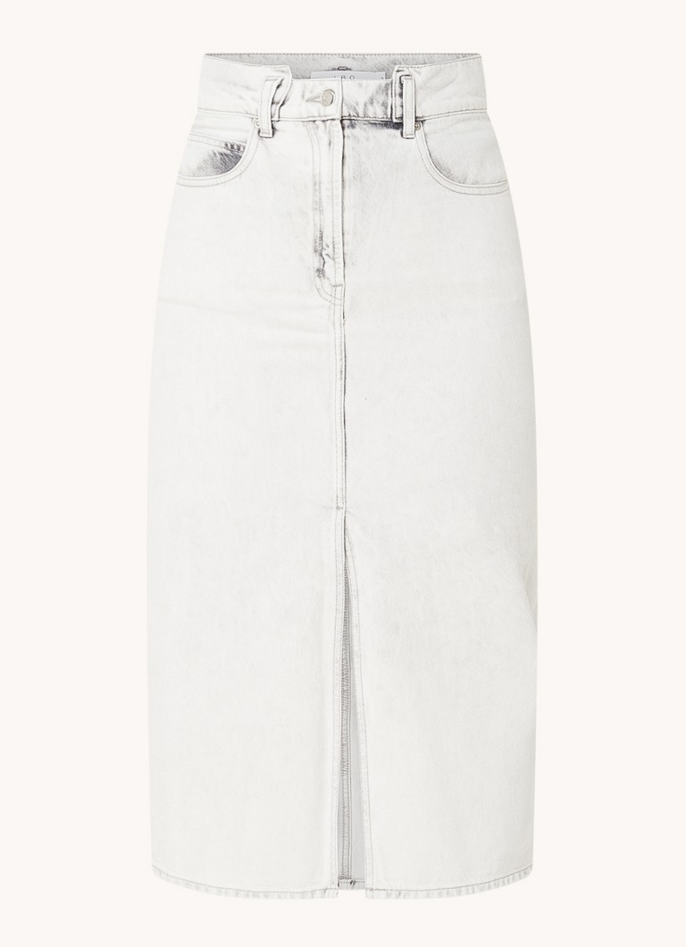 Fustă midi din denim IRO Milita cu crăpătură