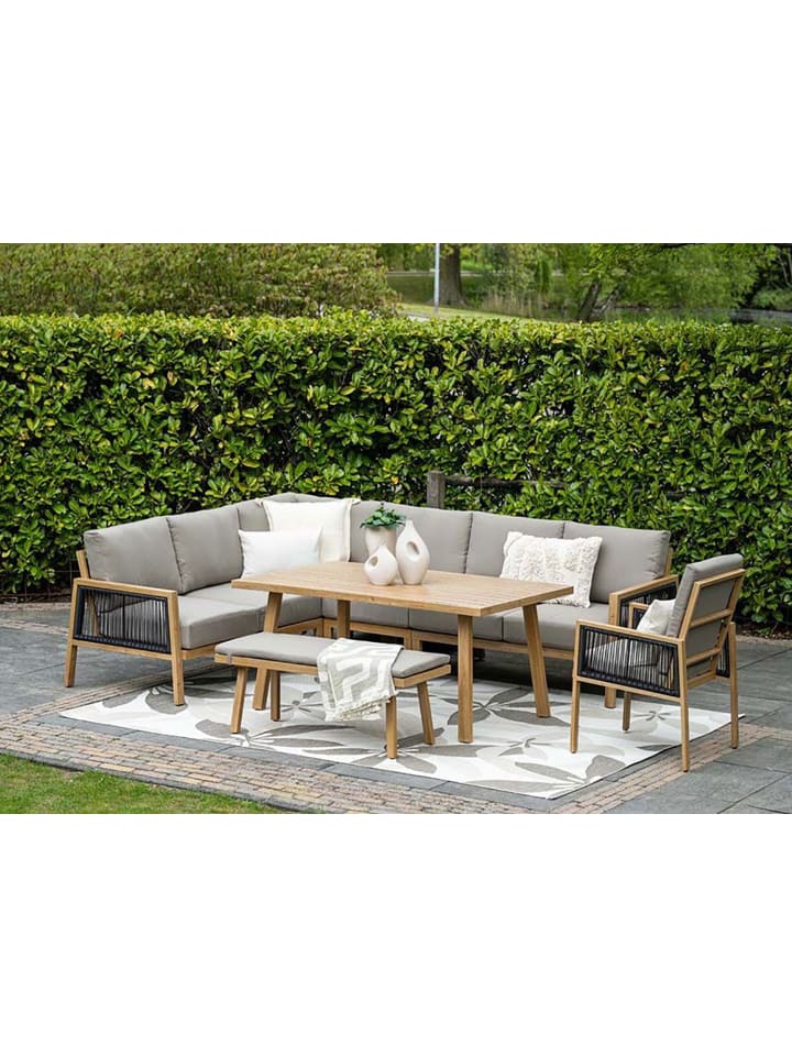 GMD Living Gartenmöbel Sitzgruppe DECALA mit Sitzbank, Dining Lounge in Teakholz Optik günstig kaufen onesize