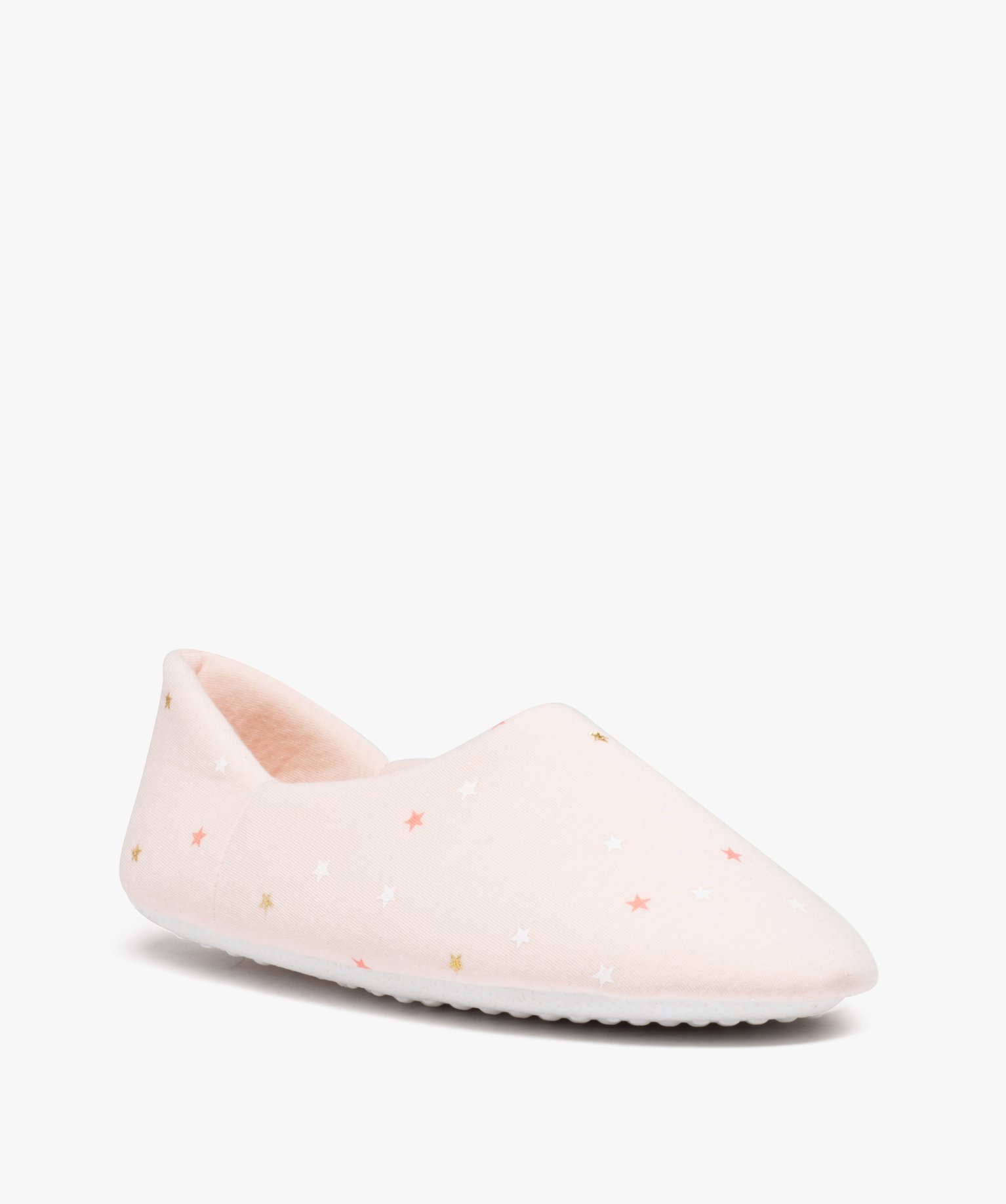 Chaussons femme souples en jersey à motifs rose | GEMO