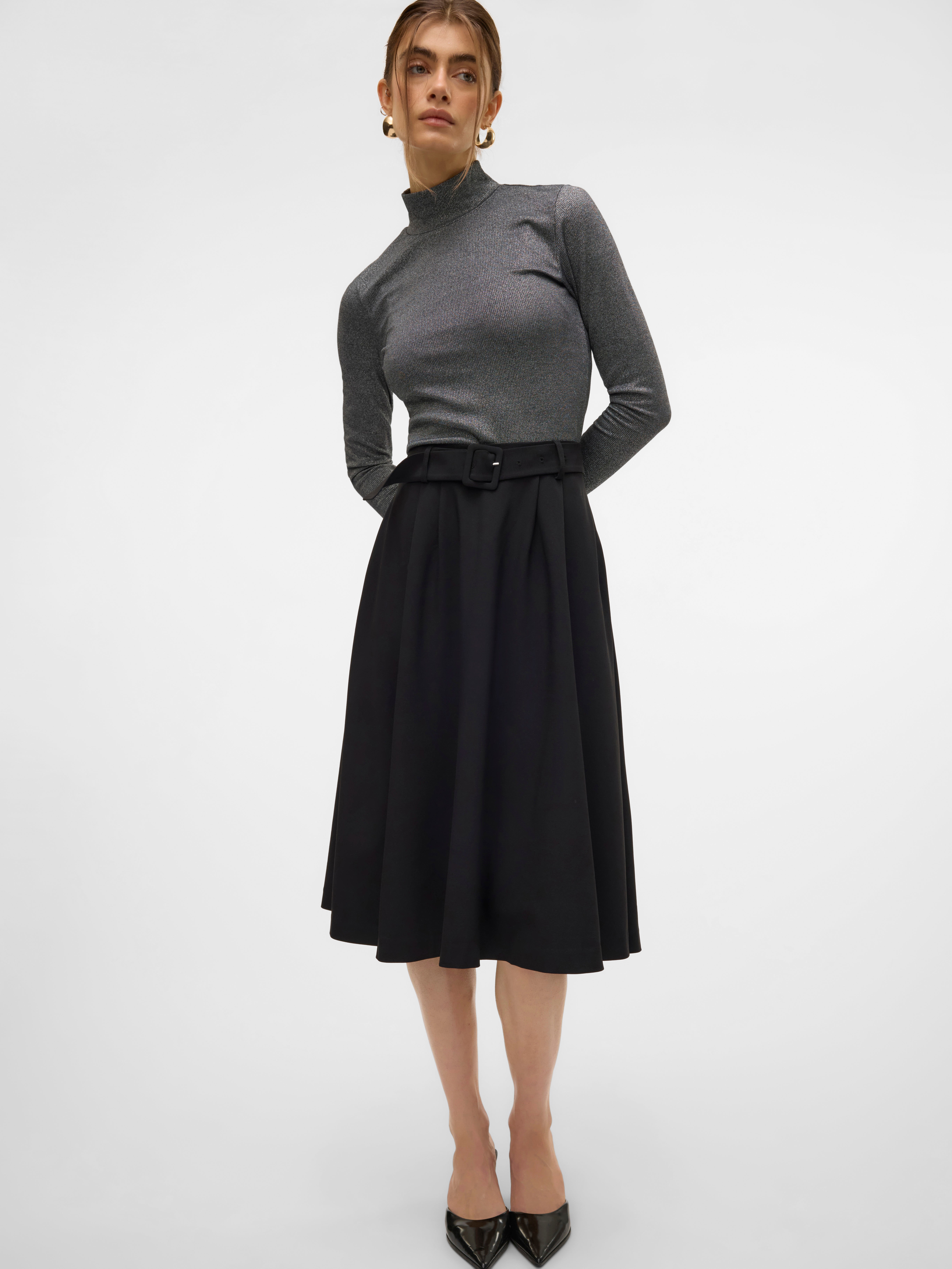 VMTARISA Hohe Taille Langer Rock
