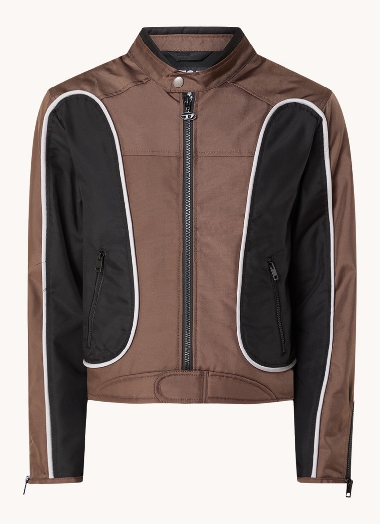 Diesel jacket with logo embroidery and zip pockets