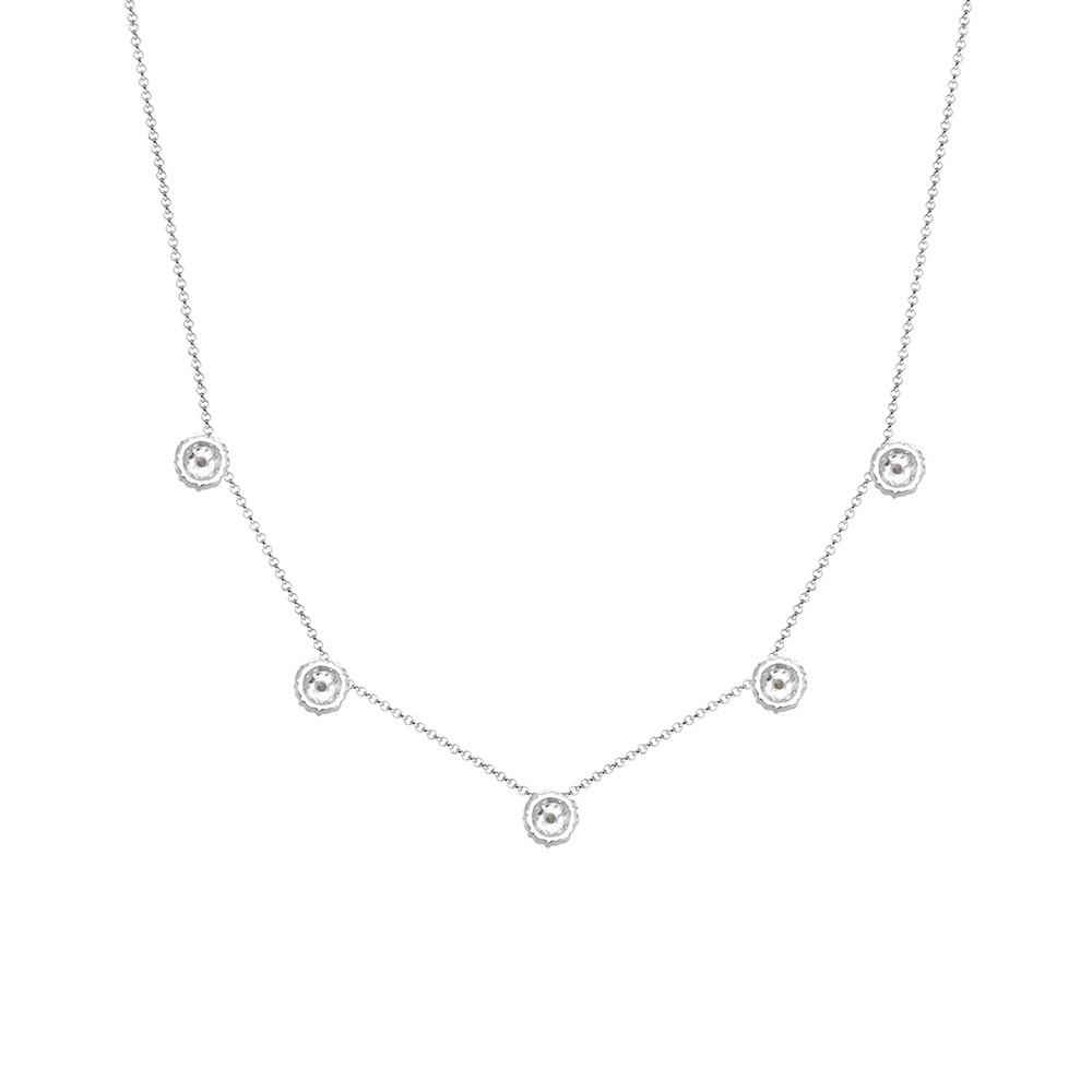 Elli Elli Collier Femme Boule Fleur avec Cristal  - (925/1000) Argent collier