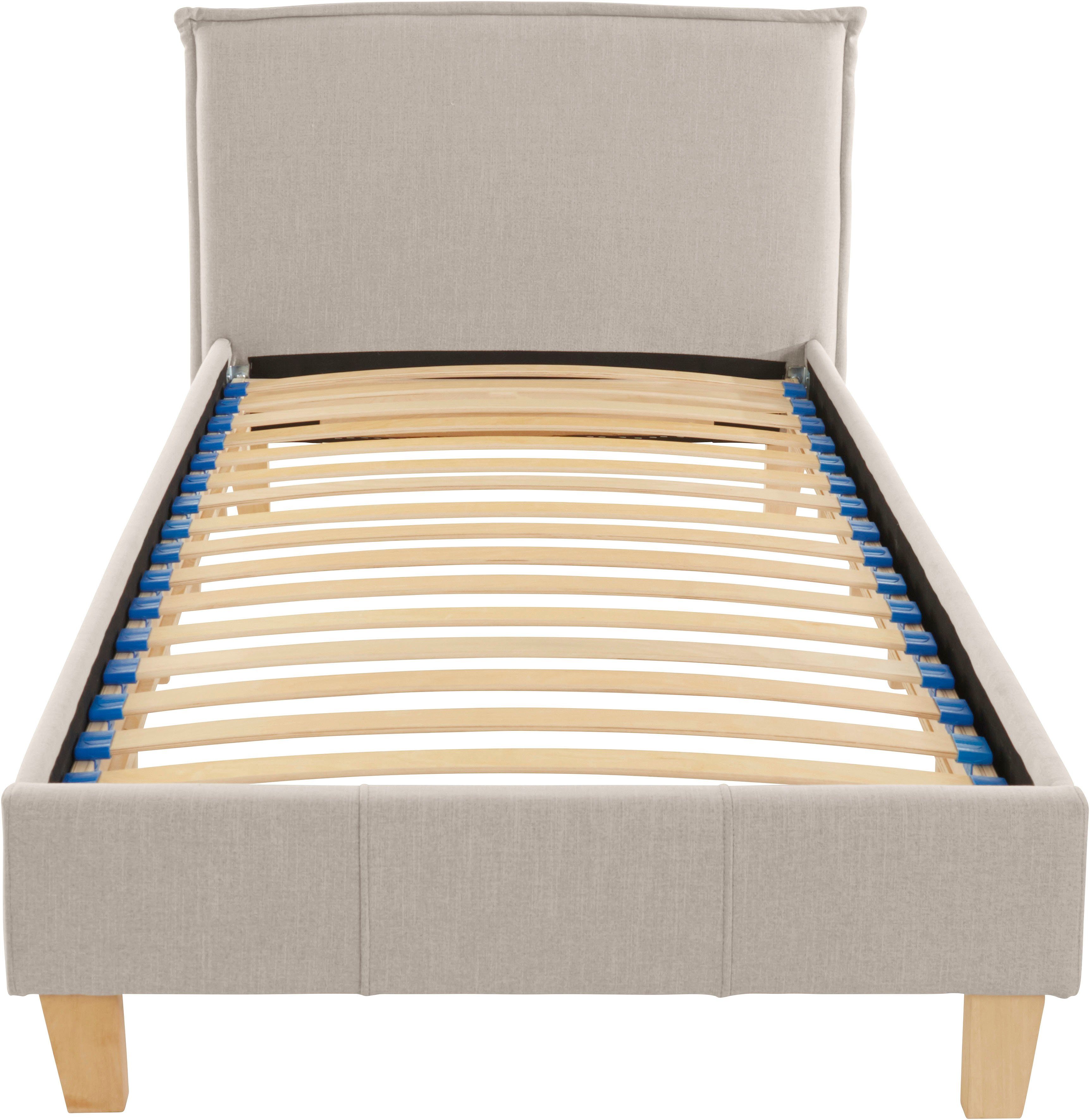 OTTO products Polsterbett Heddi, in 5 Breiten: von 90cm-200cm, Biese am Kopfteil, Strukturstoff