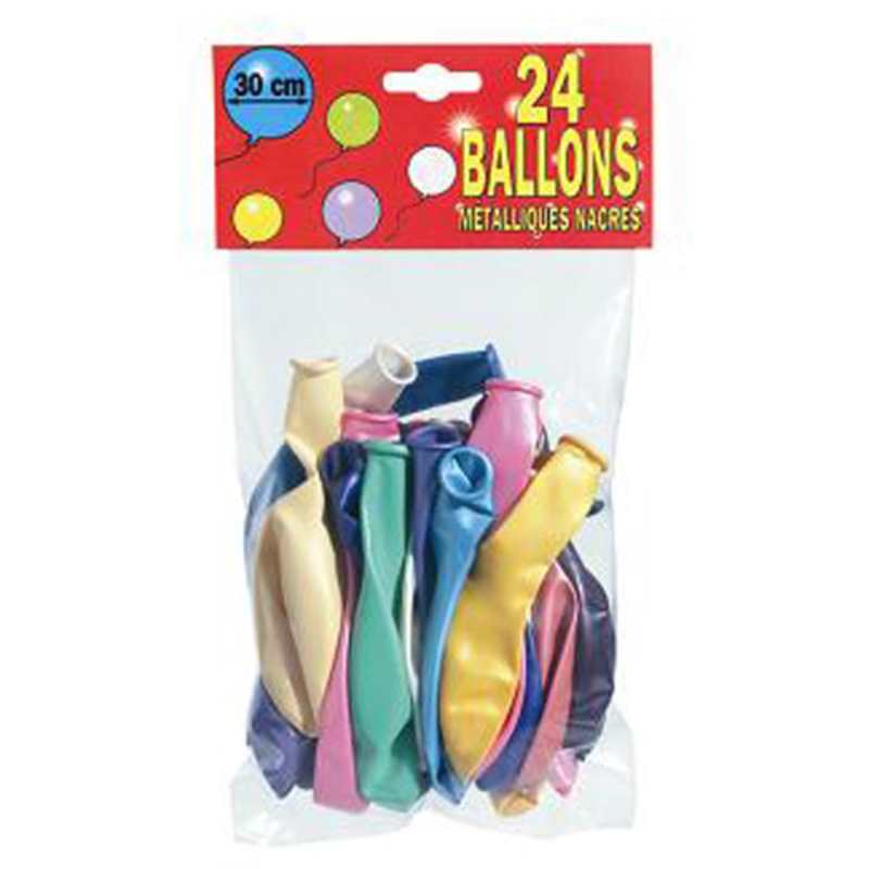 24 ballons métalliques nacrés KIM'PLAY