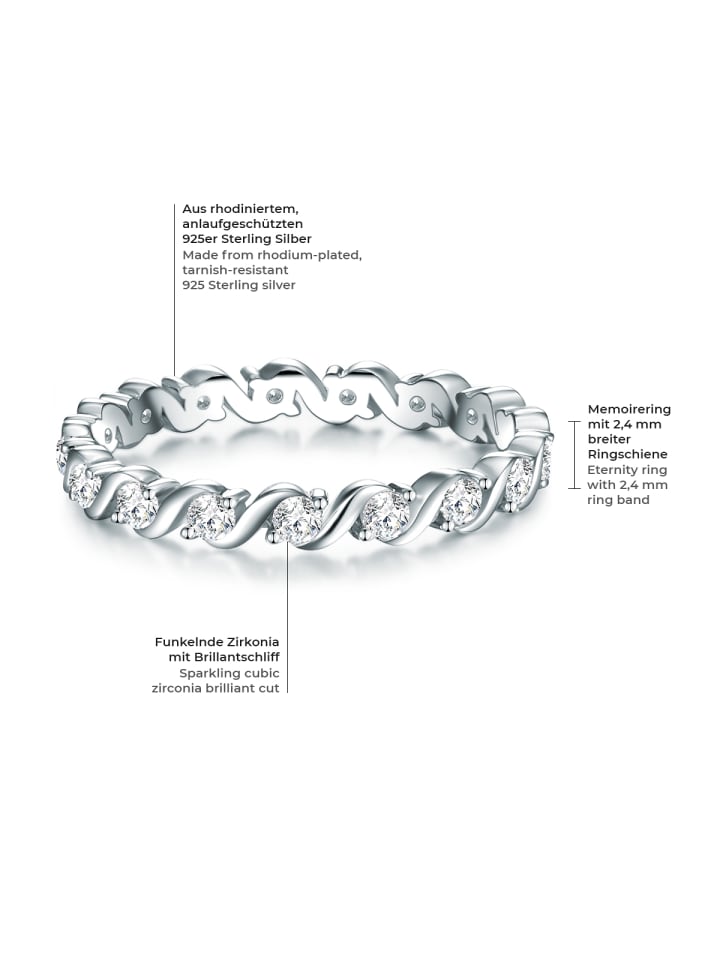 Trilani Ring Sterling Silber Zirkonia weiß in silber günstig kaufen