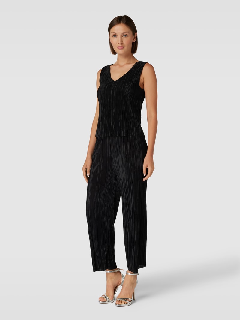 Jumpsuit mit Plisseefalten in schwarz
