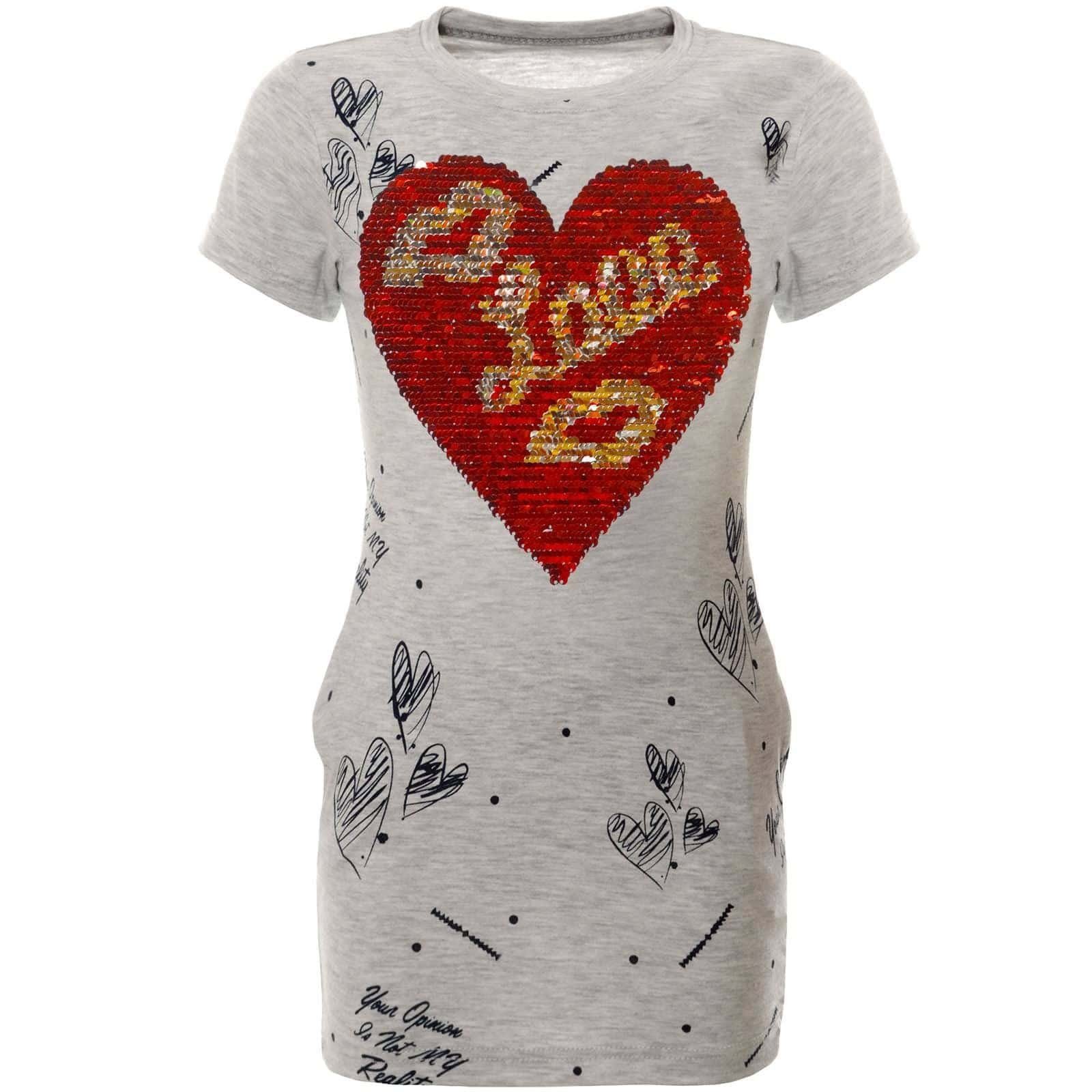 KMISSO Tunika Mädchen Longshirt Tunika mit Wende Pailletten (1-tlg) mit Wendepailletten