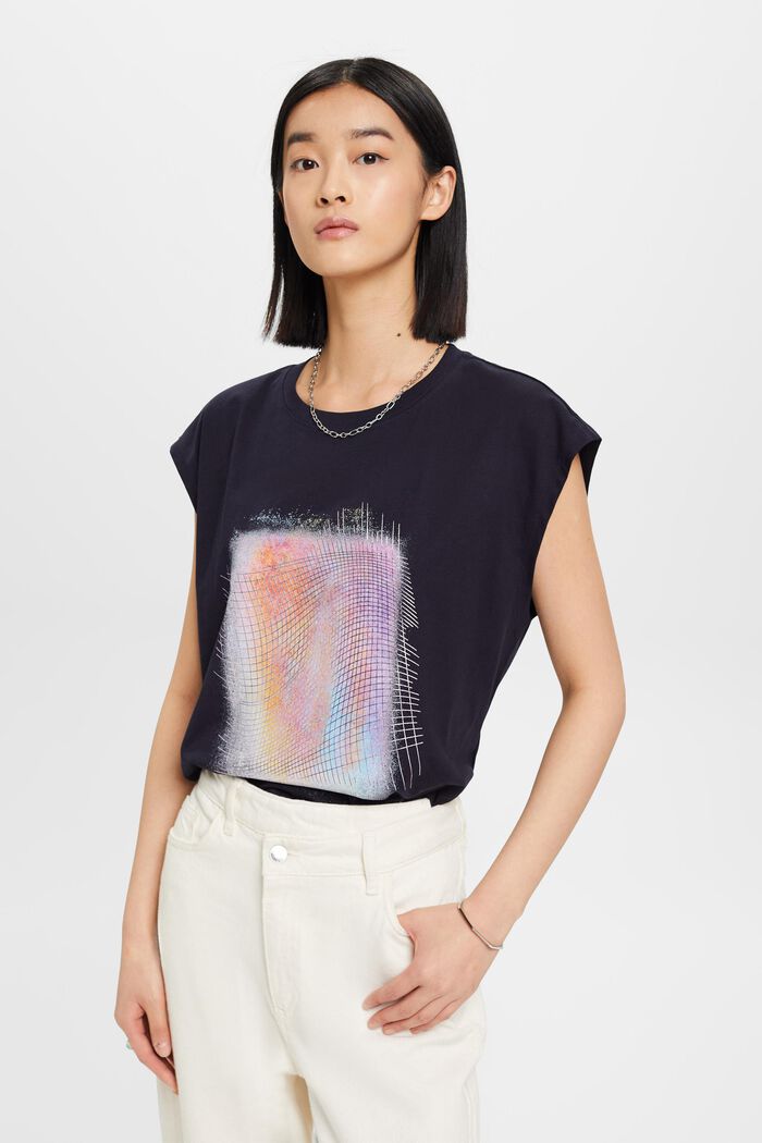 Baumwoll-T-Shirt mit Frontprint