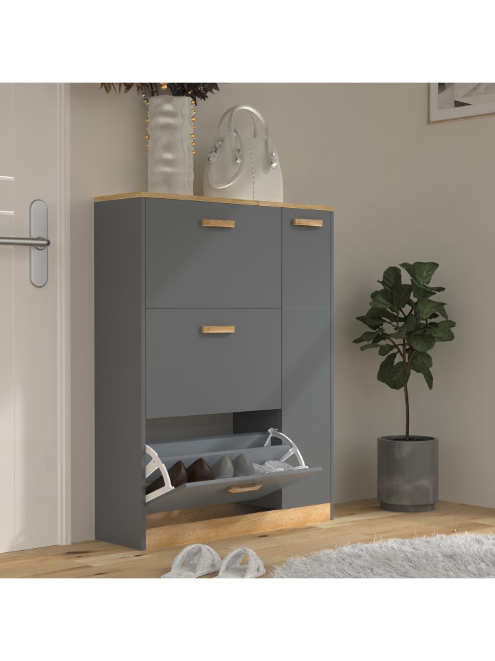 VCM  Holz Schuhregal Schuhschrank Schuhkipper Halom L in Anthrazit günstig kaufen onesize