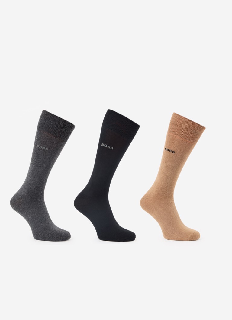 HUGO BOSS -sukat logolla 3 kappaleen lahjapakkauksessa