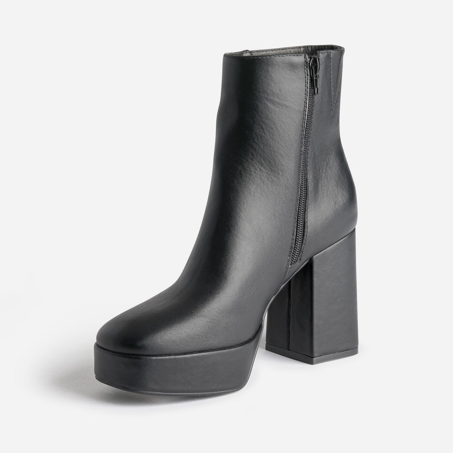 Boots TEXTO noir éco-conçu à talon carré