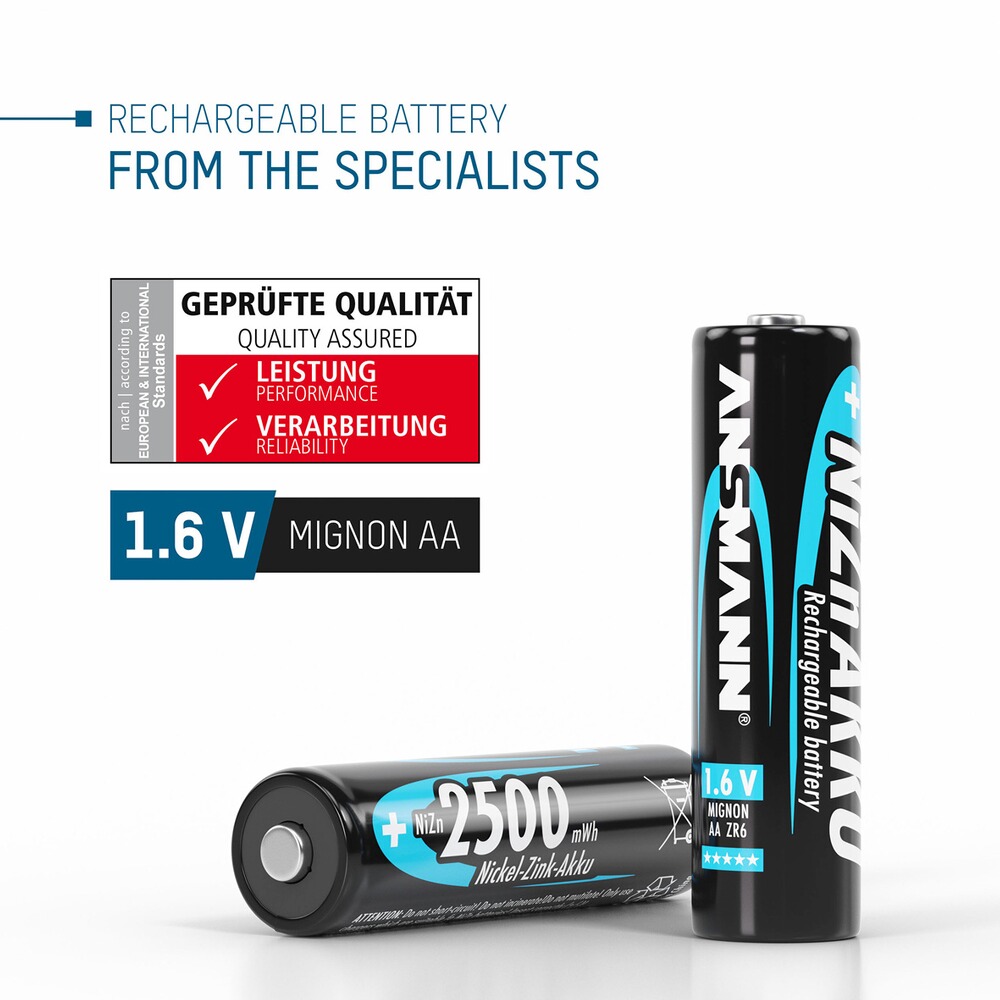 Ansmann Akku Mignon AA 2500mWh 4 Stück