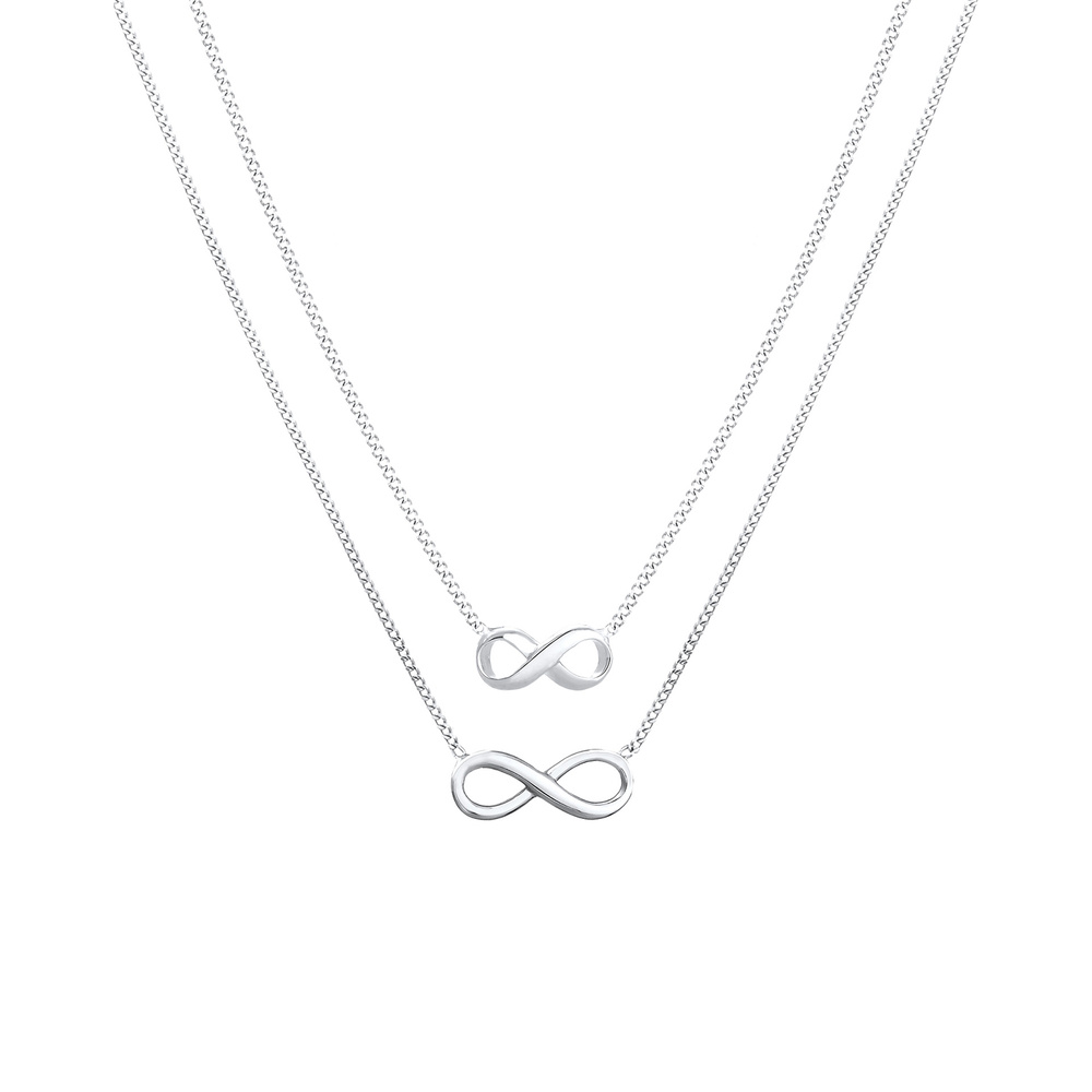 Elli Elli Collier Symbole Infini Amour Mére Enfant Ensemble Collier Femme - (925/1000) Bijoux