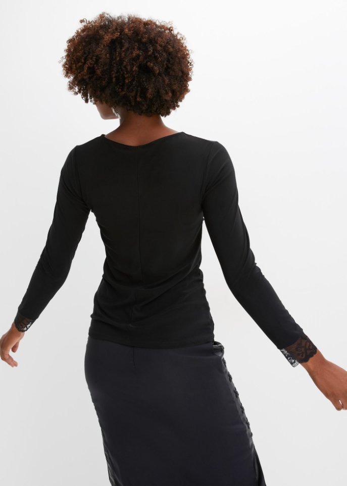 Langarmshirt mit Spitze