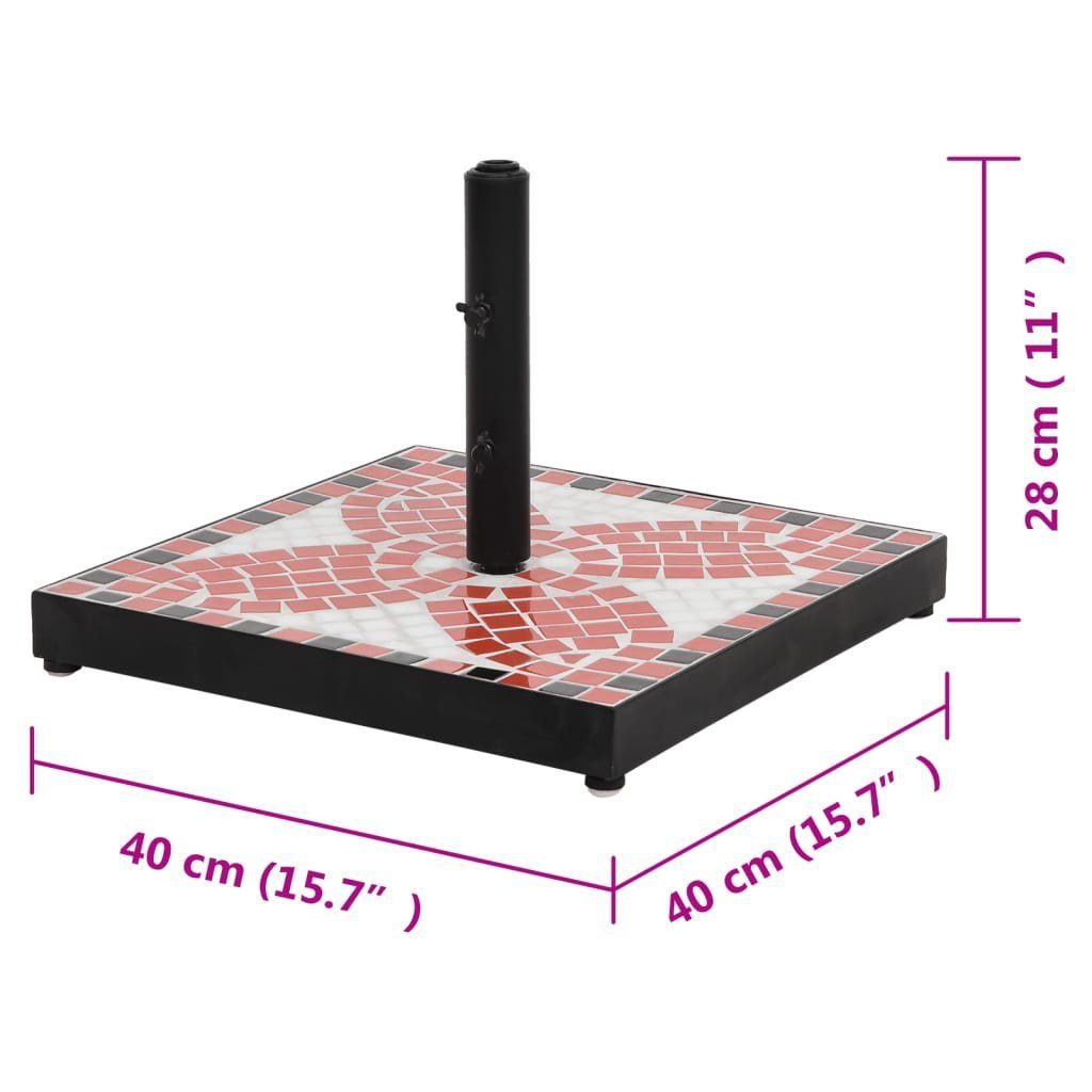 vidaXL Schirmhalter Sonnenschirmständer Terrakotta und Weiß Quadratisch 12 kg Schirmfuß