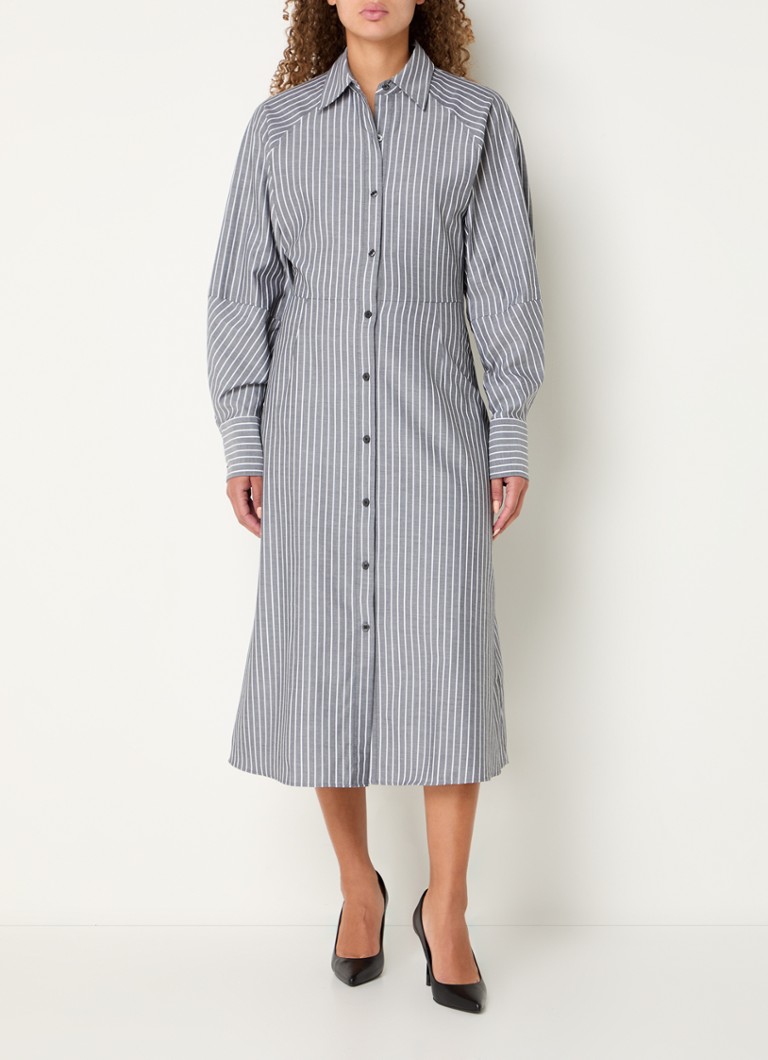 Robe-chemise midi HUGO BOSS Kiata à rayures imprimées
