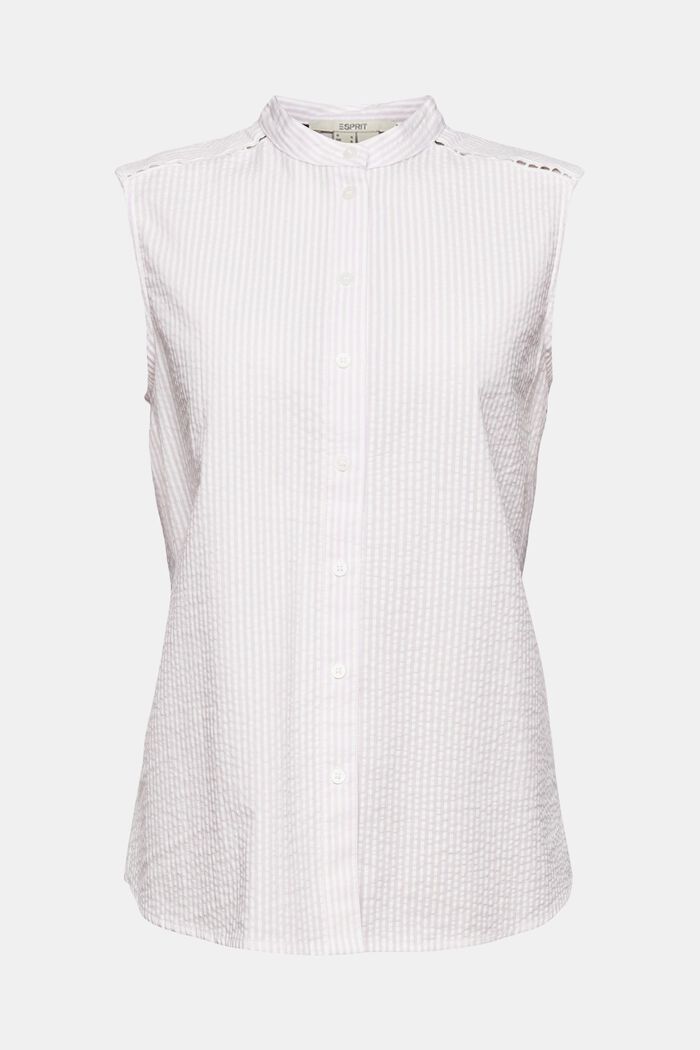 Kurzärmelige Bluse mit Längsstreifen