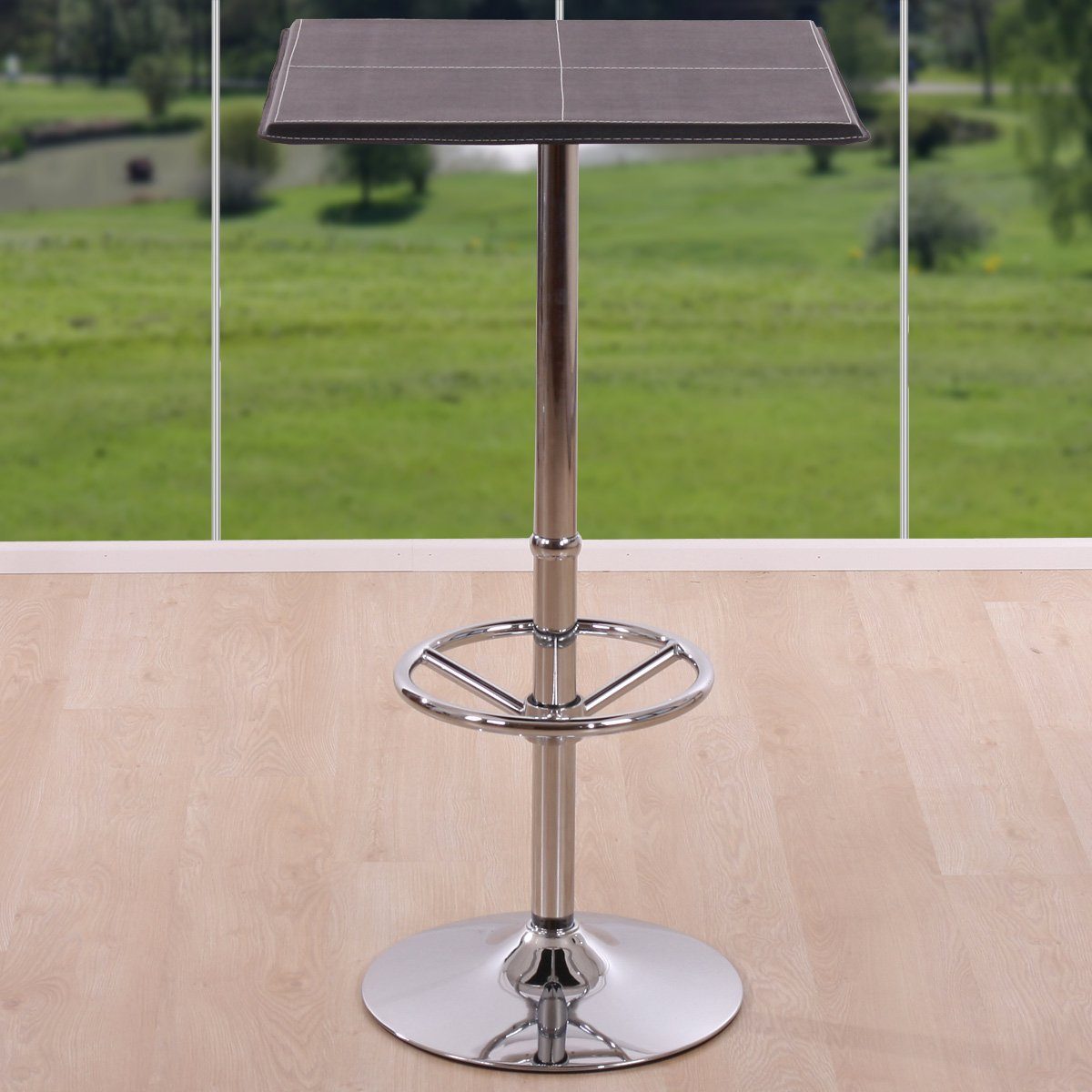 MCW Stehtisch Buffalo, Revolutionäres Design, Fußablage höhenverstellbar, Bodenschoner