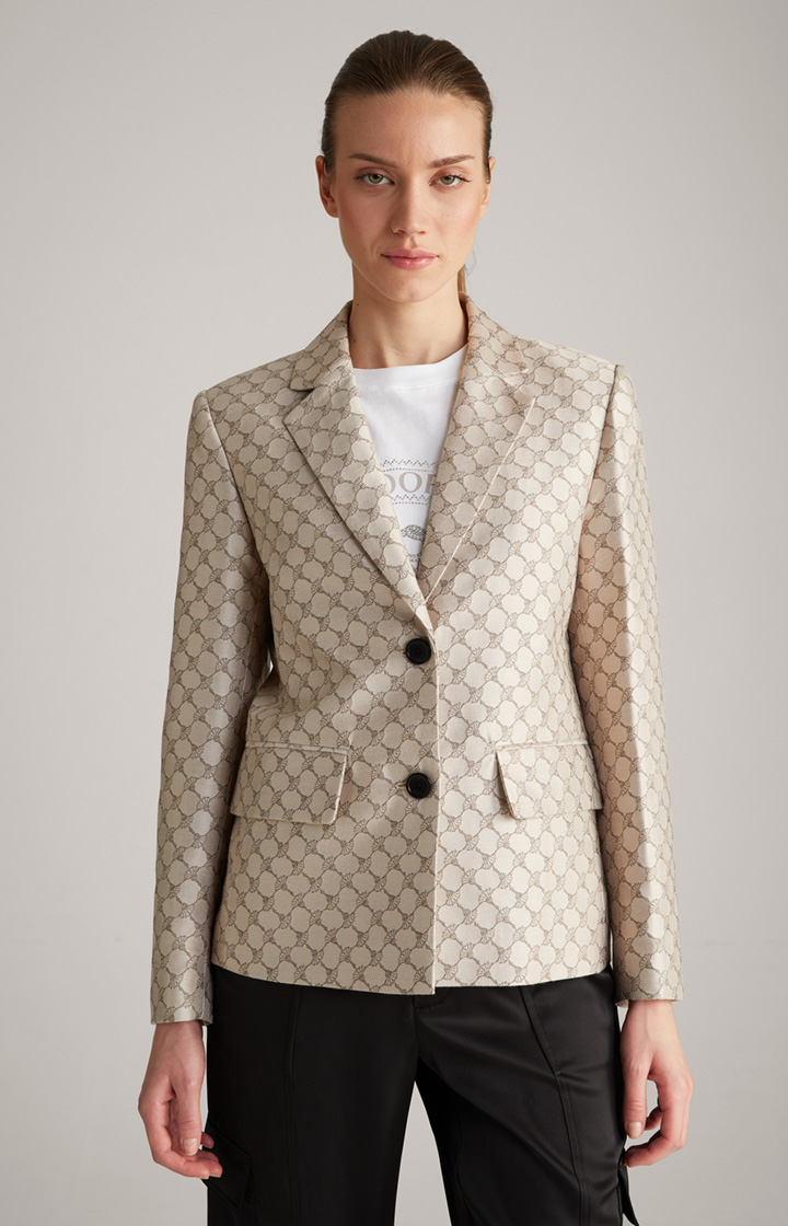 Jacquard-Blazer in Beige gemustert