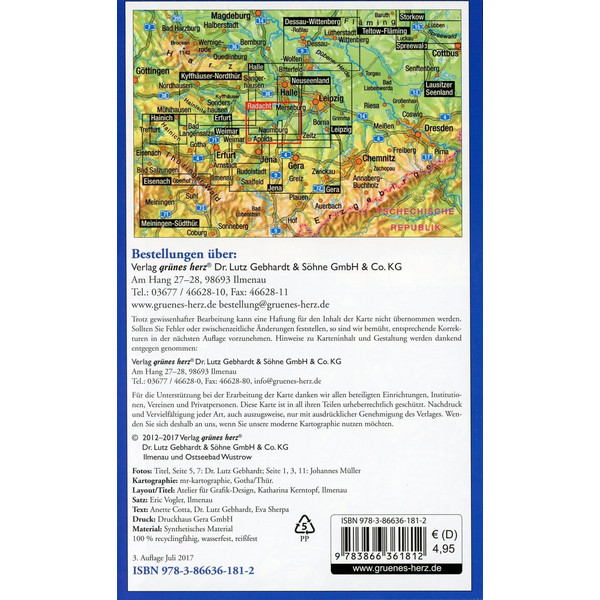 Pocket-Fahrradkarte Naumburg, Saale-Unstrut-Elster-Radacht 1:75.000 - Fahrradkarte