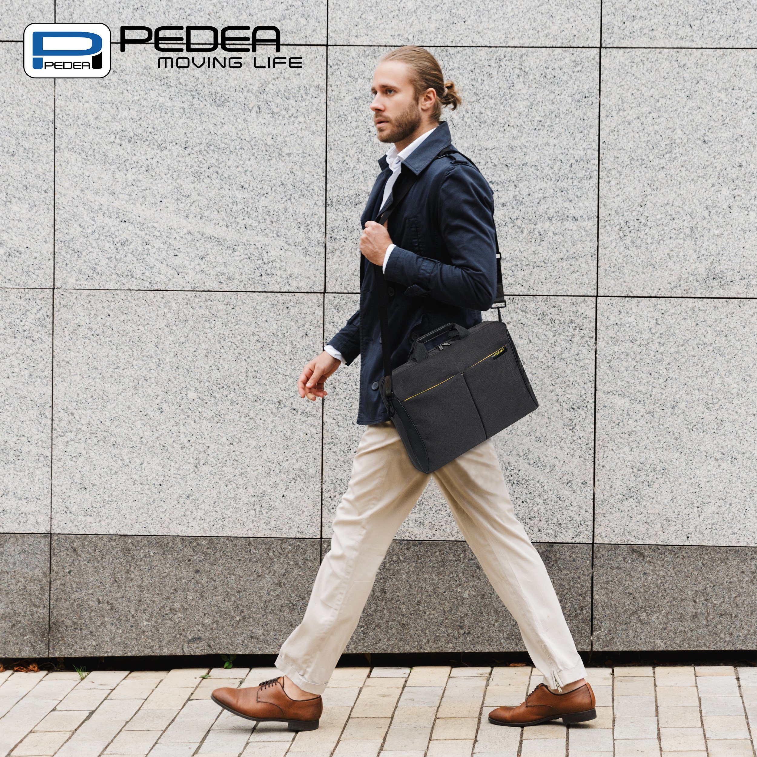 PEDEA Laptoptasche LIFESTYLE (15,6 Zoll (39,6 cm), dicke Polsterung, wasserabweisenden Materialien, einfache Handhabung, lange Reißverschlüsse