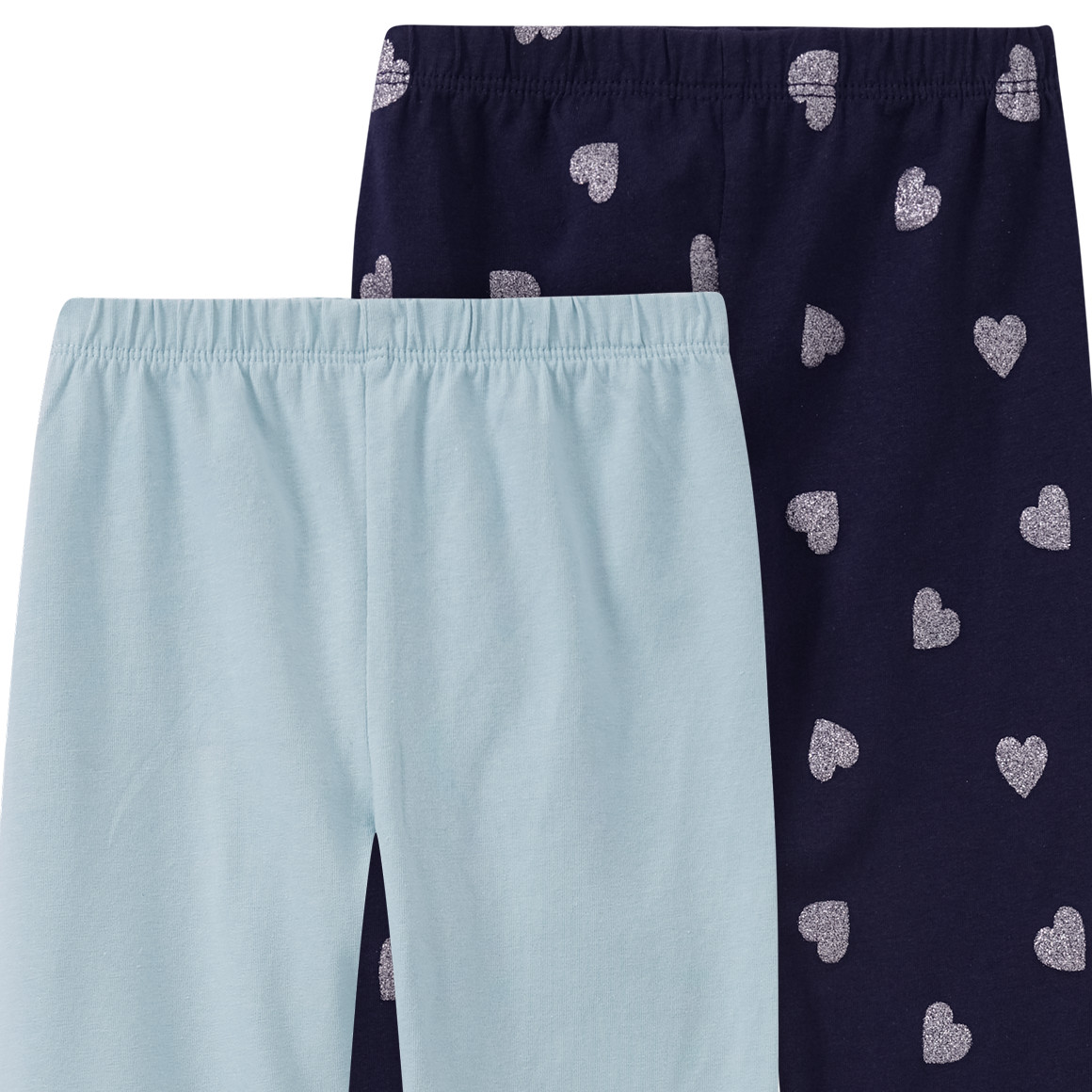 2 Mädchen Leggings in verschiedenen Dessins