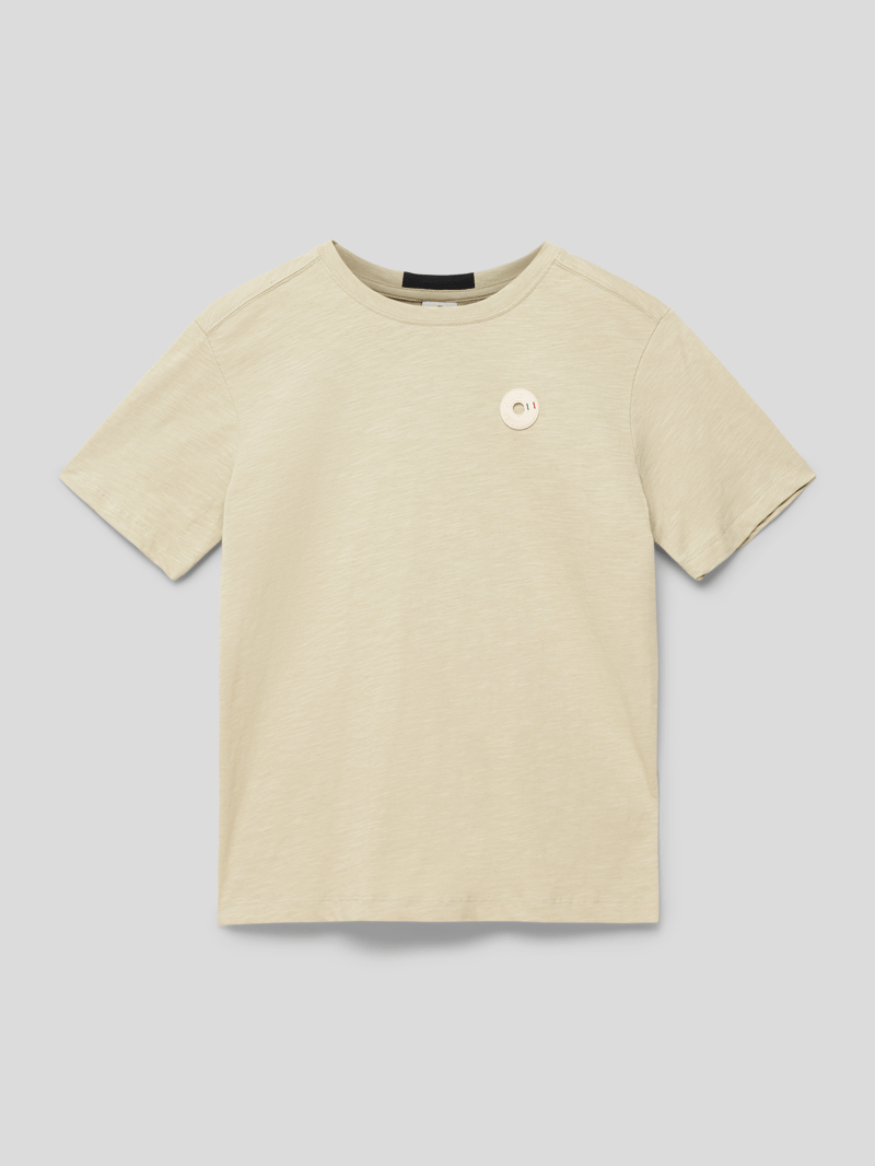 T-Shirt mit Label-Print in hellgrau