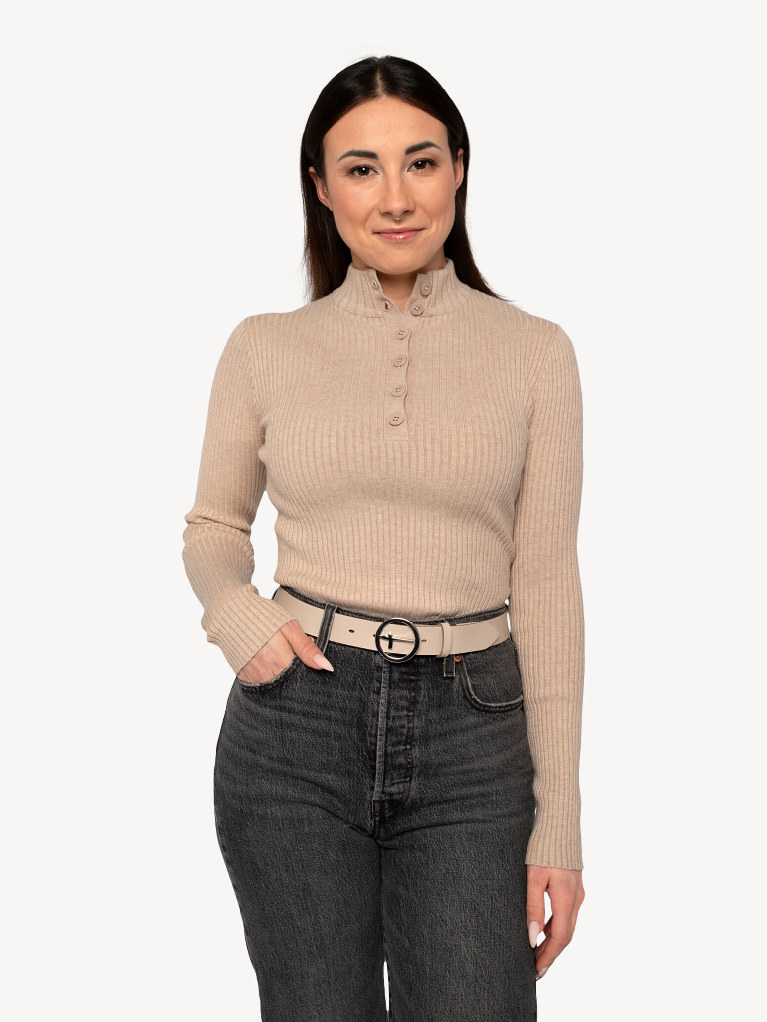Ceinture en cuir - beige
