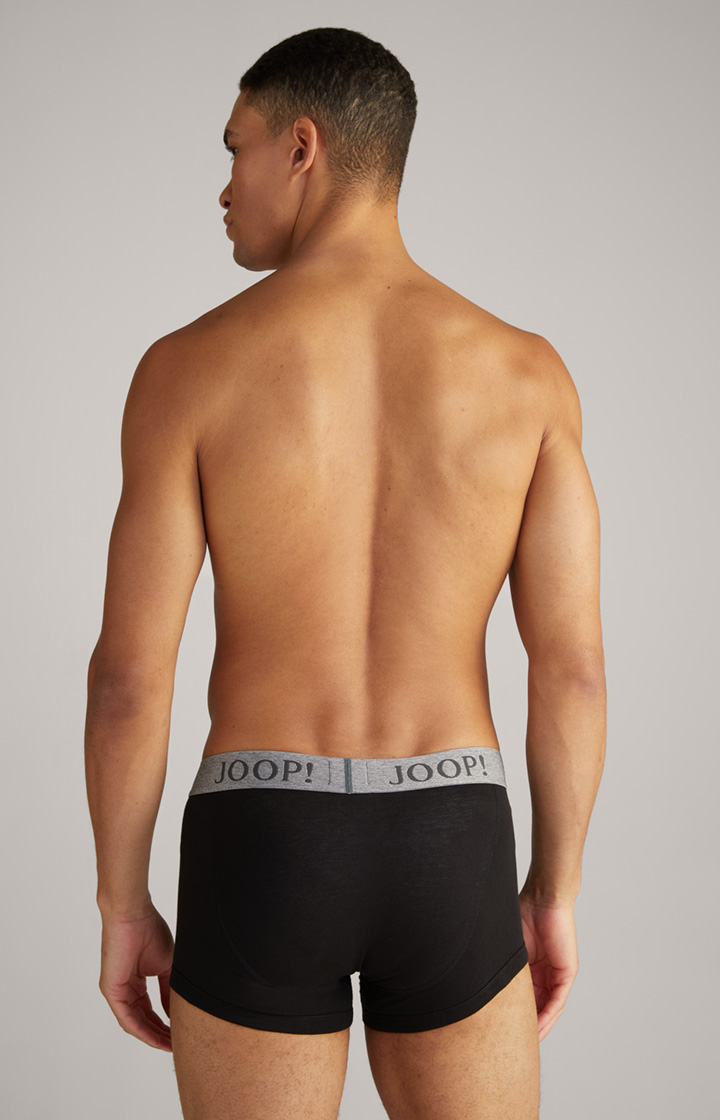 3er-Pack Fine Cotton Stretch Boxer in Schwarz/Dunkelgrau meliert