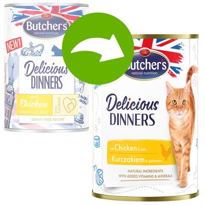 Sparpaket Butcher's Delicious Dinners Katze 48 x 400 g