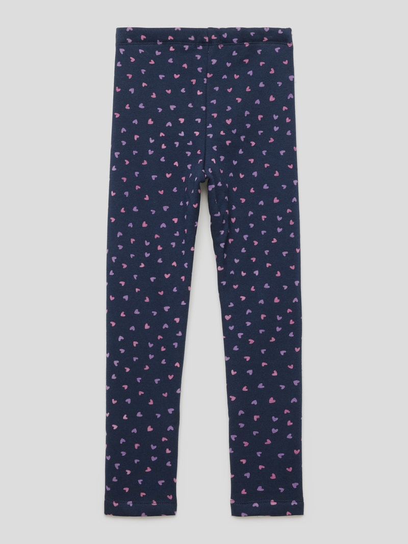 Leggings im gefütterten Design mit Allover-Muster in blau