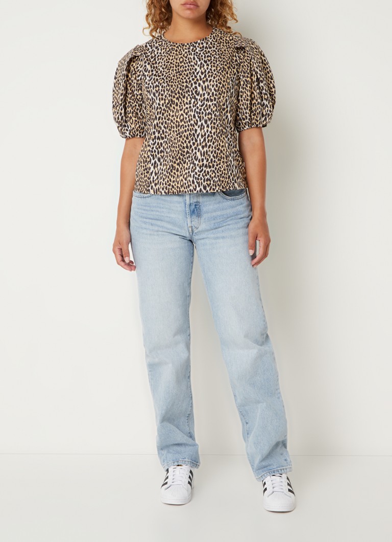 Blugi Levi's 501 din anii '90, drepți, talie înaltă, nuanță deschisă.