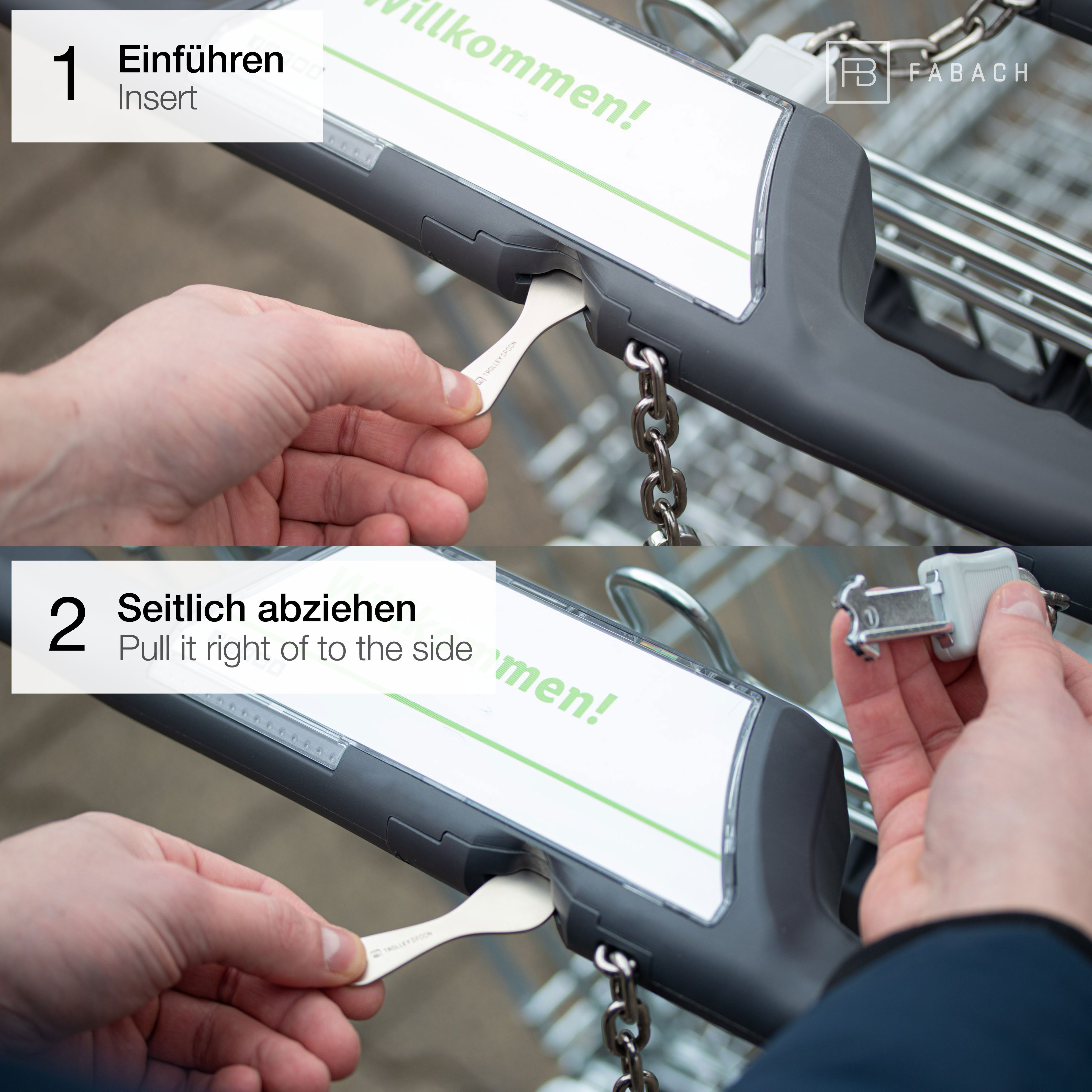 FABACH Schlüsselanhänger Trolley Spoon Einkaufswagenlöser - Einkaufswagenchip Einkaufschip