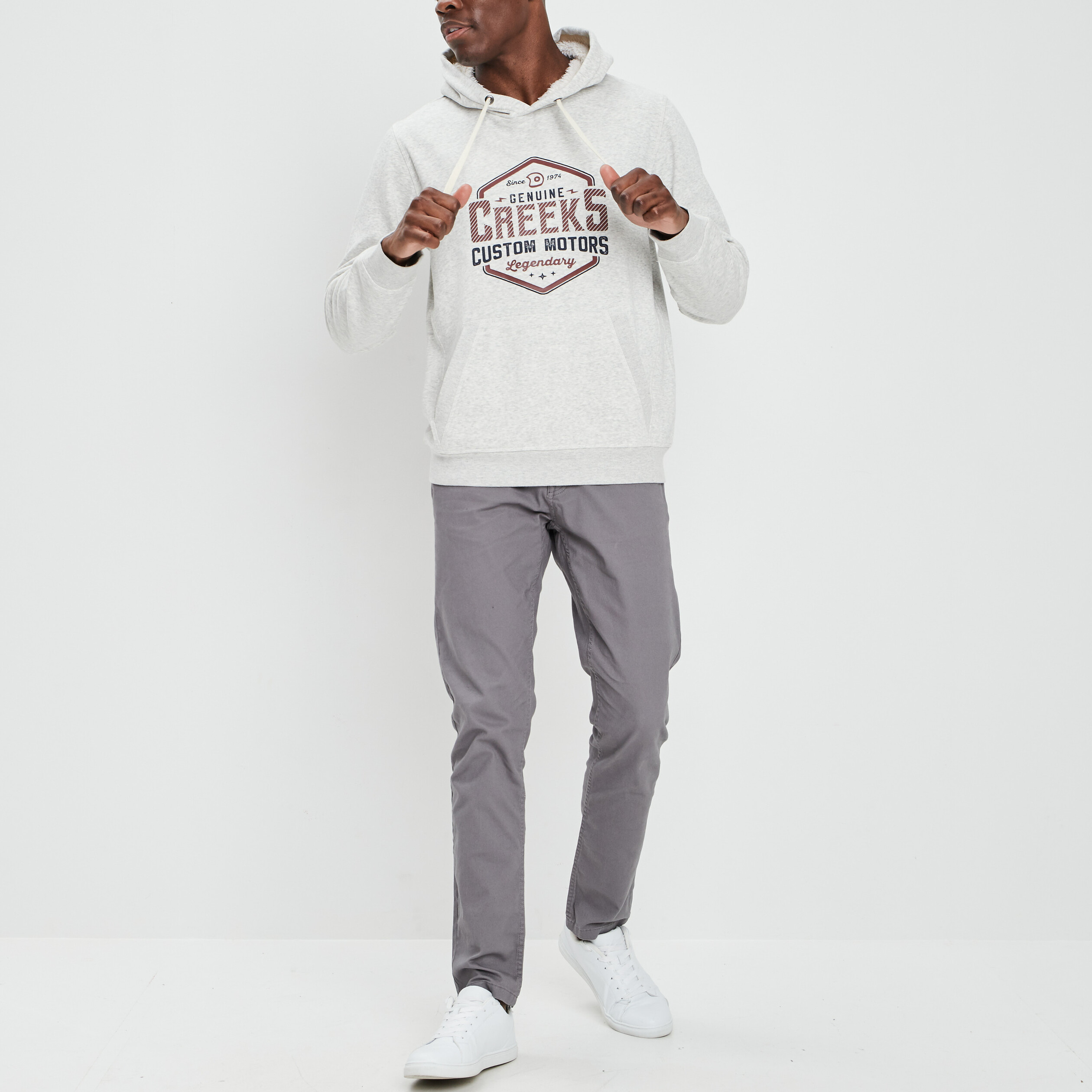 Gilet à capuche hoodie Creeks ivoire homme | La Halle