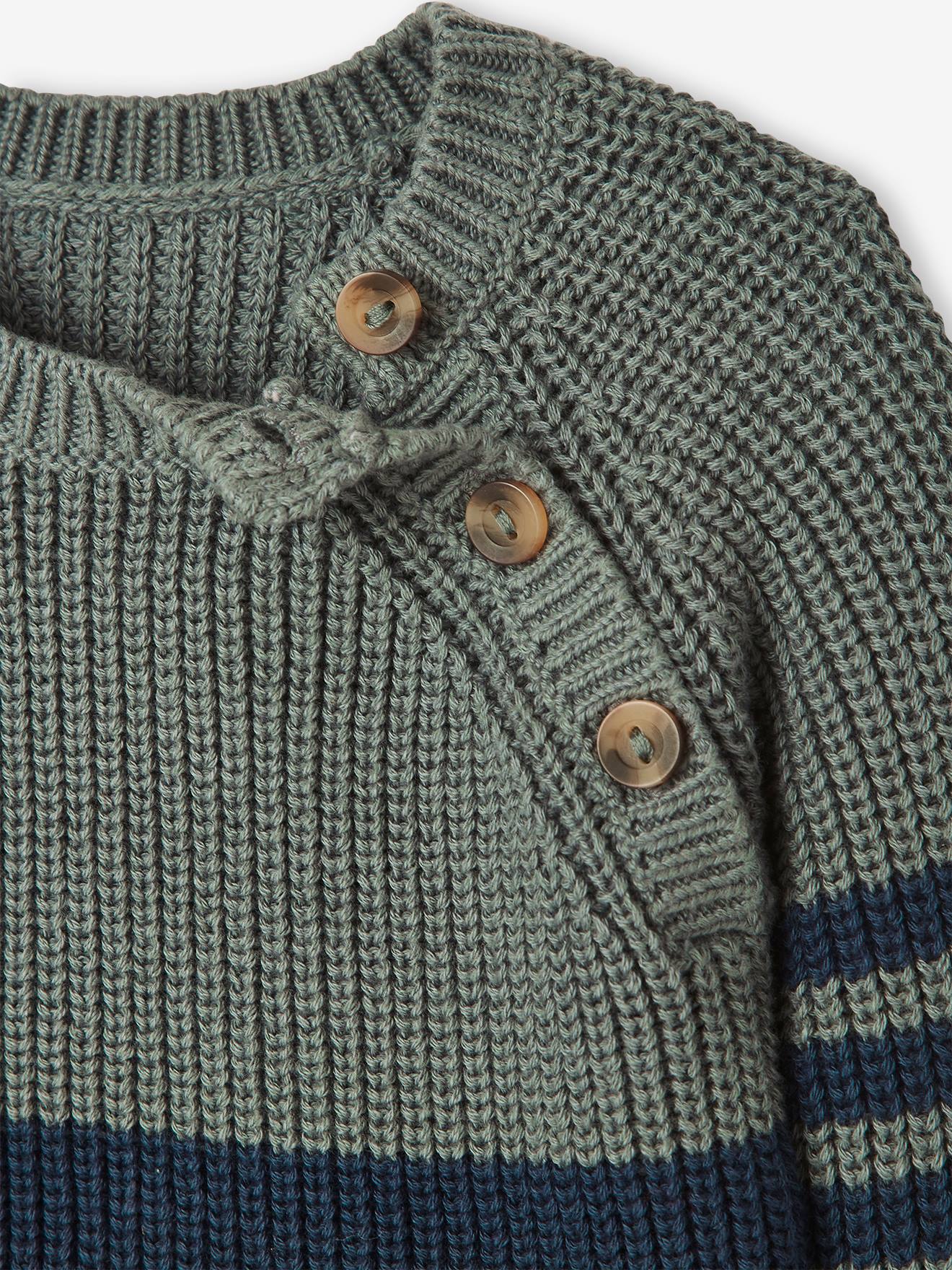 Pull rayé bébé graphique vert