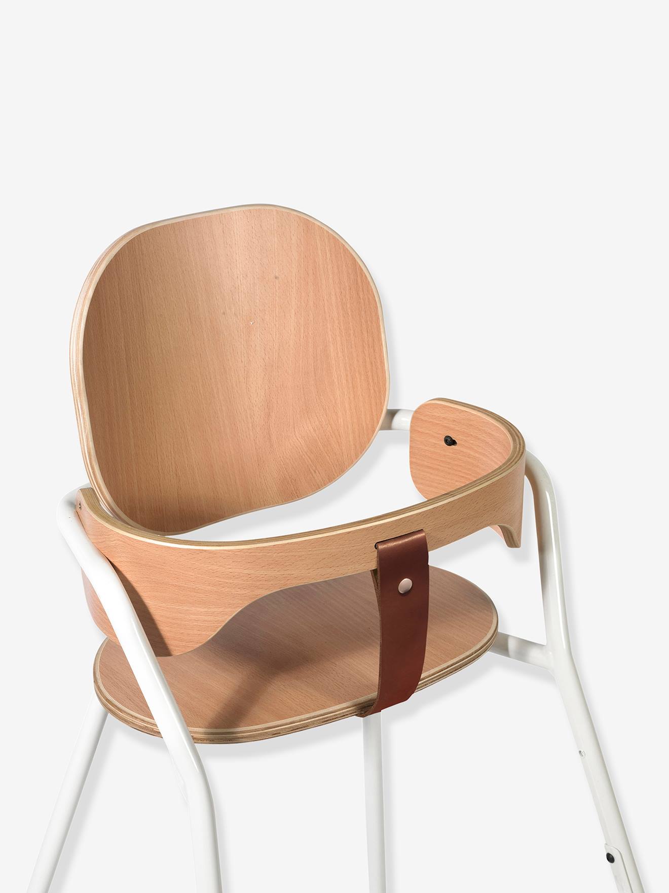 Chaise haute design Tibu CHARLIE CRANE gris/blanc/bois