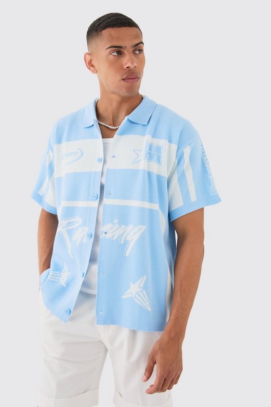 Kastiges Oversize Moto-Hemd