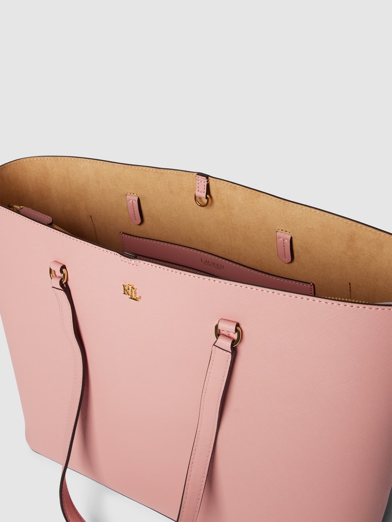 Tote Bag mit Label-Detail Modell 'KARLY' in rosé