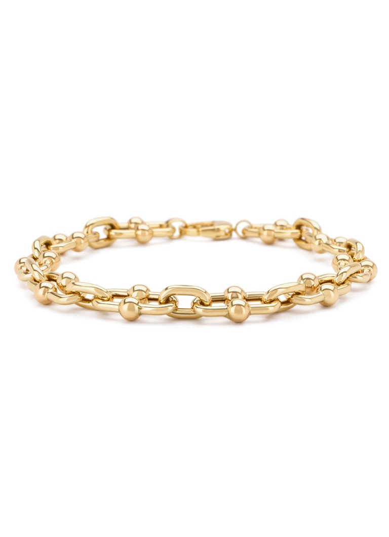 Diamond Point Yellow Gold Link Bracelet Timeless Treasures 18 cm