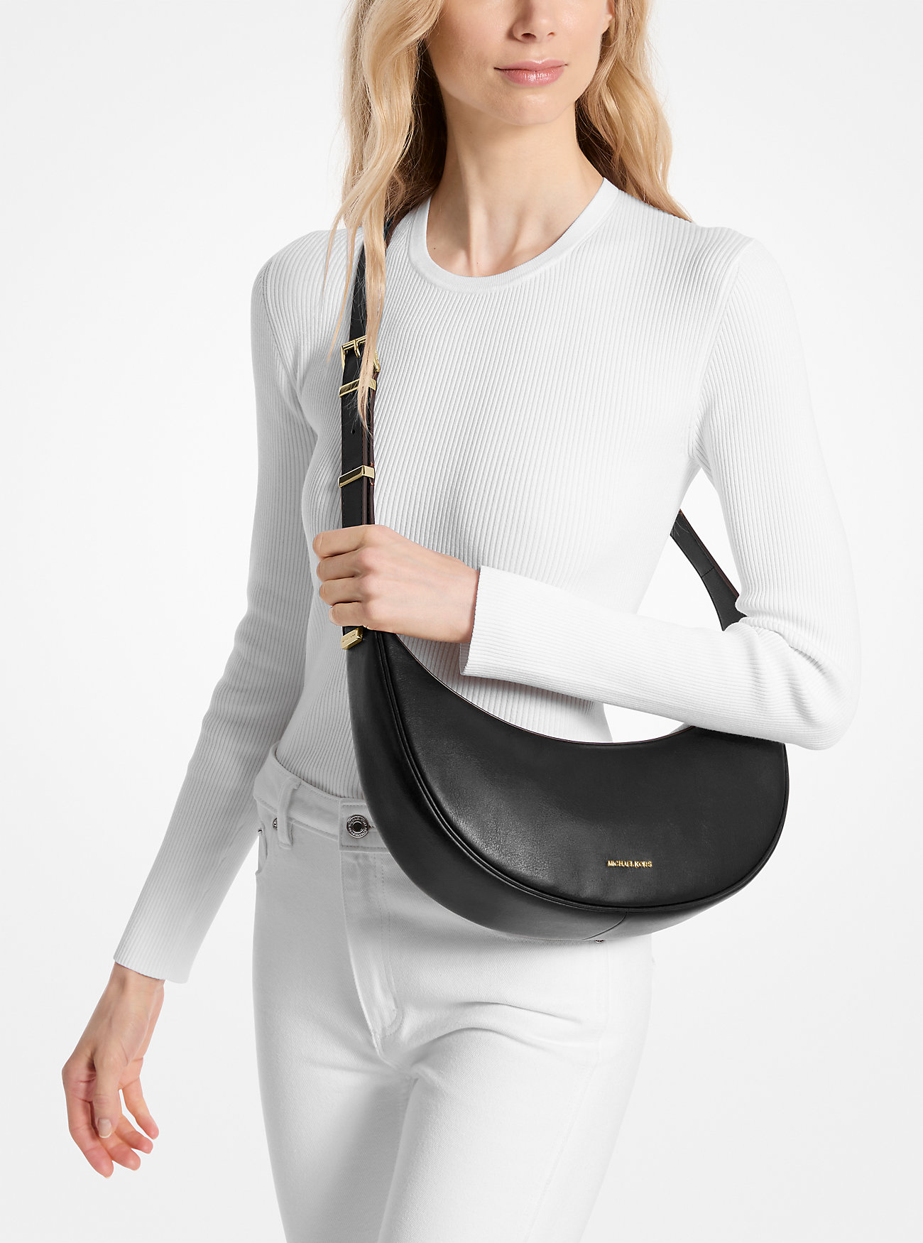 Avra Medium Skinnveske - SVART