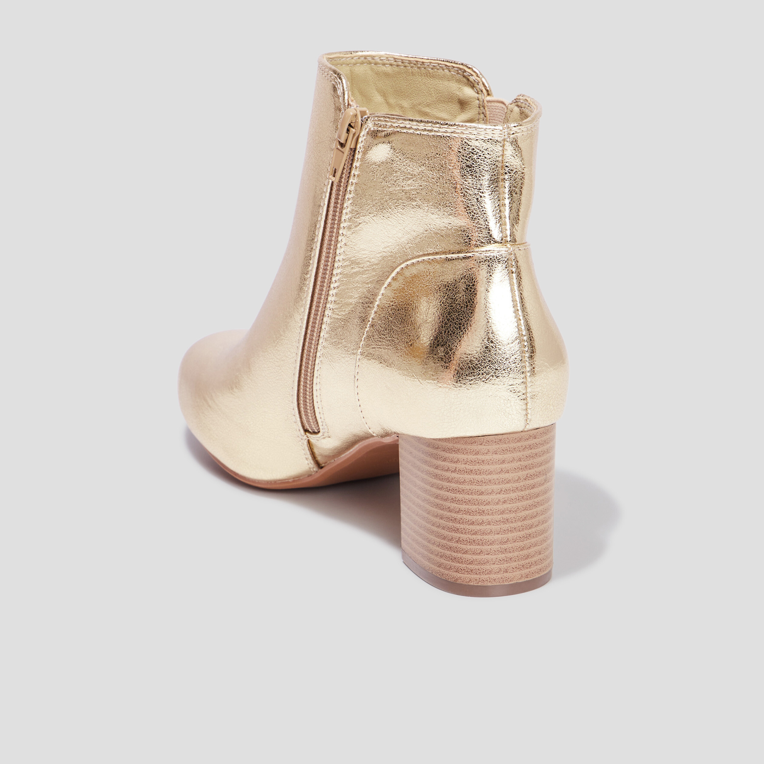 Bottines métallisées à talons jaune or femme | La Halle
