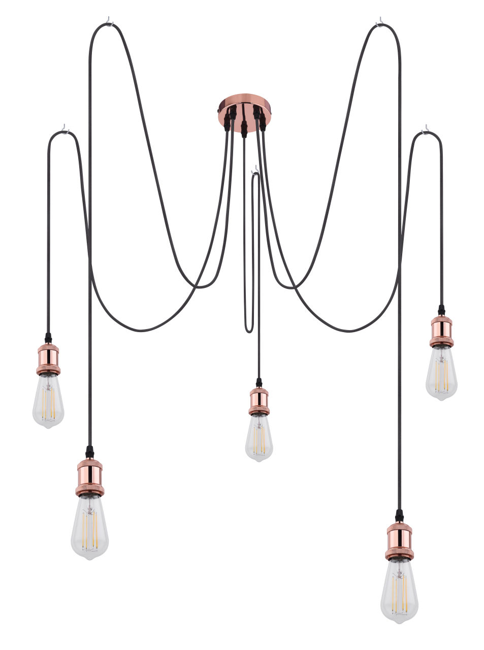 Globo Lighting - OLIVER - Hängeleuchte Metall kupferfarben, 5x E27